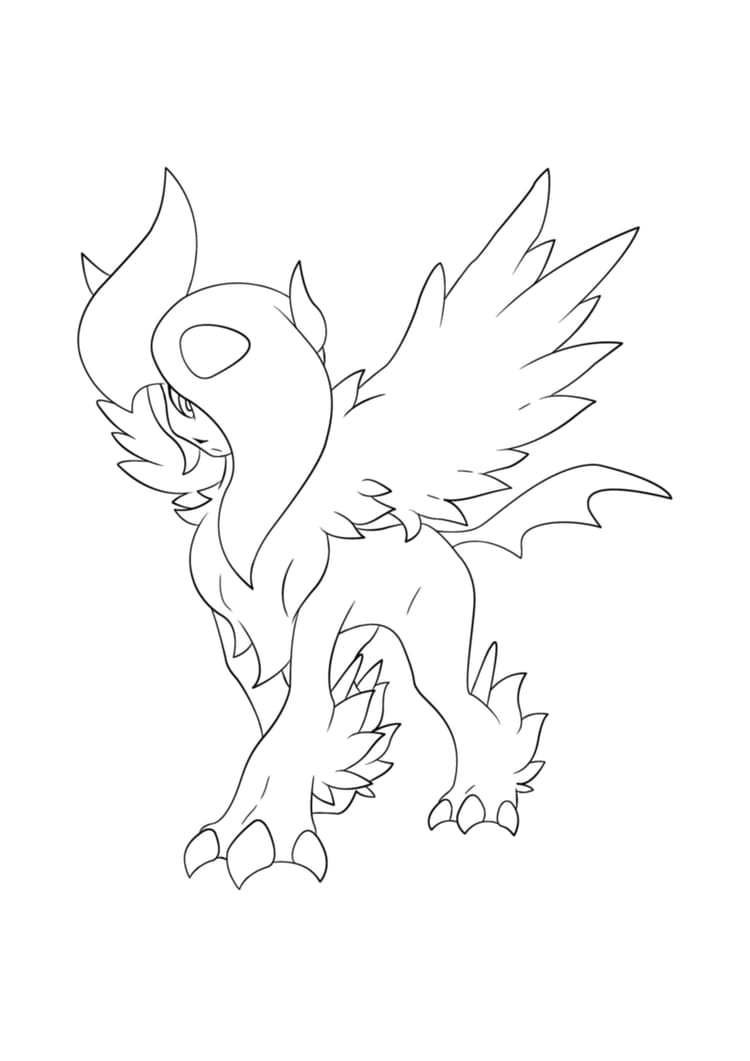 Página para colorear Absol (A4) para imprimir