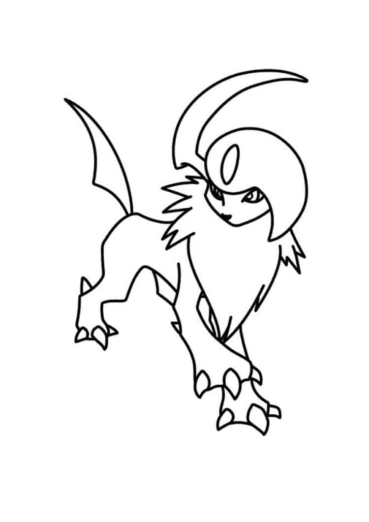 Página para colorear Absol (A4) para imprimir