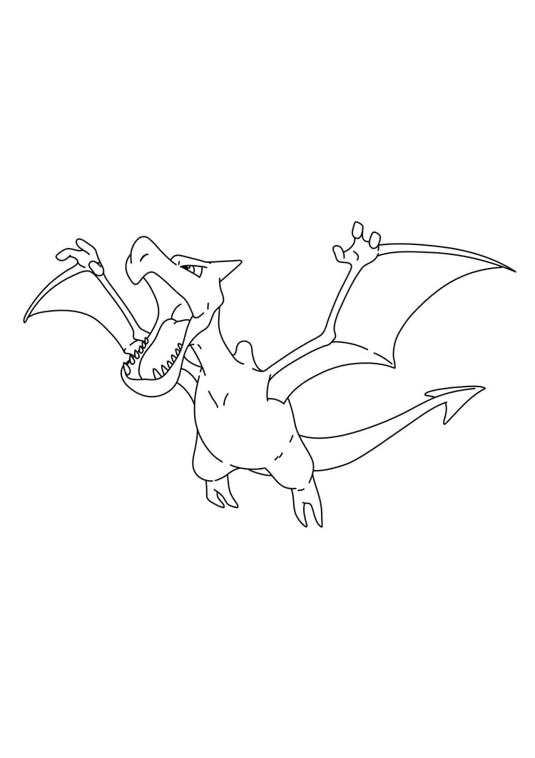 Página para colorear Aerodactyl (A4) para imprimir