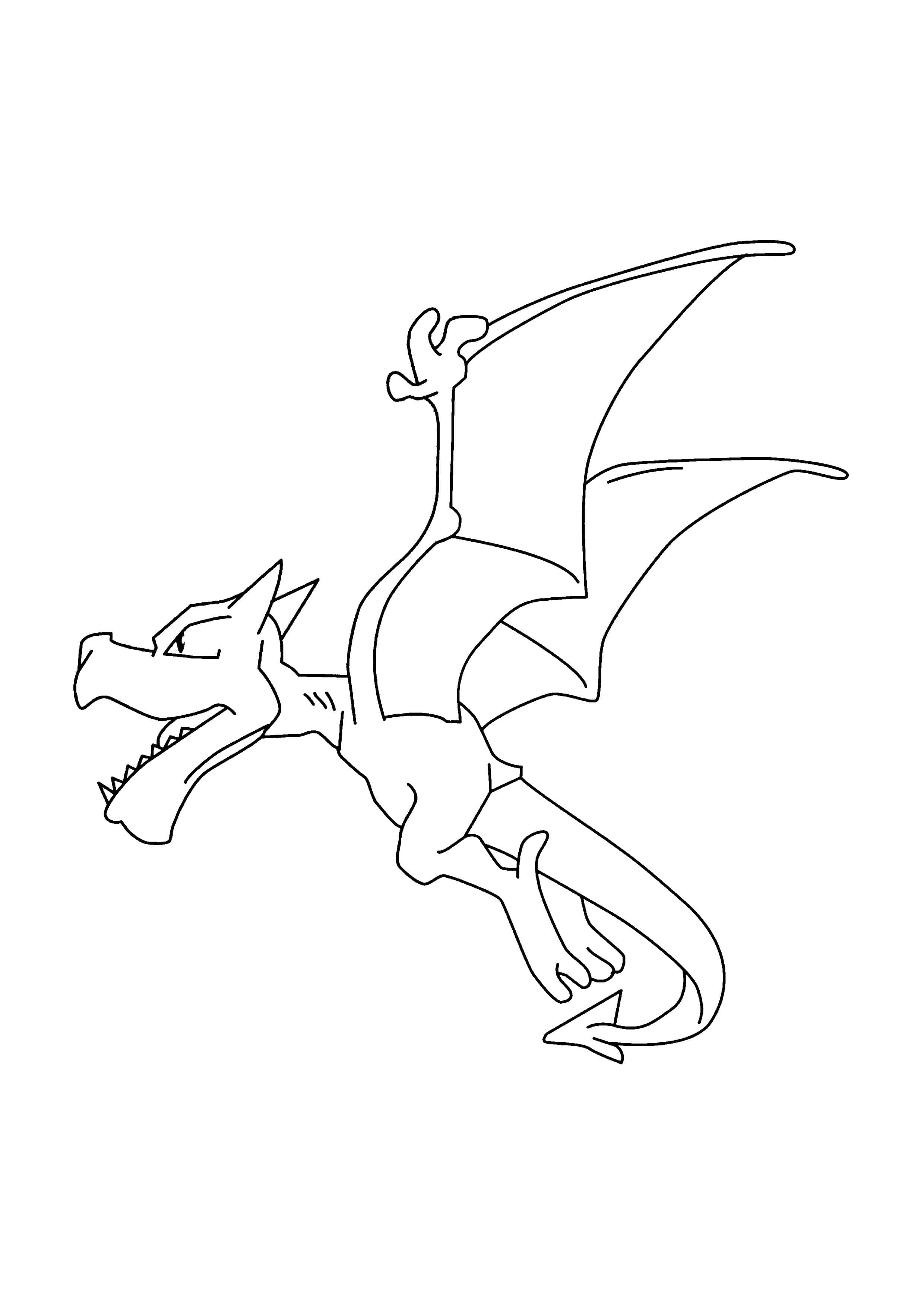Página para colorear Aerodactyl (A4) para imprimir