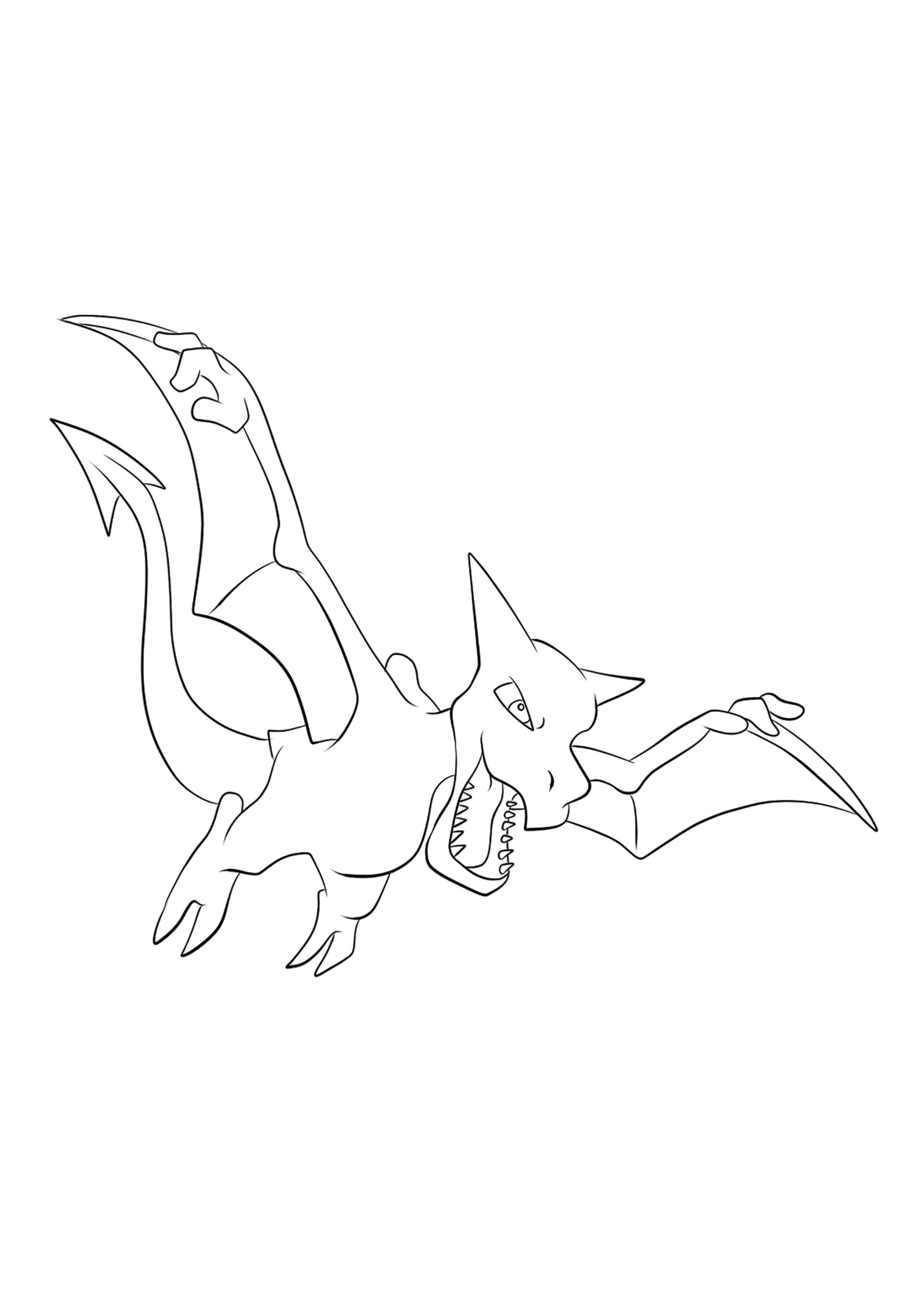 Página para colorear Aerodactyl (A4) para imprimir