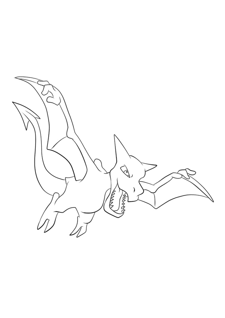 Página para colorear Aerodactyl (A4) para imprimir