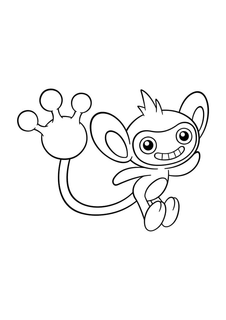 Página para colorear Aipom (A4) para imprimir