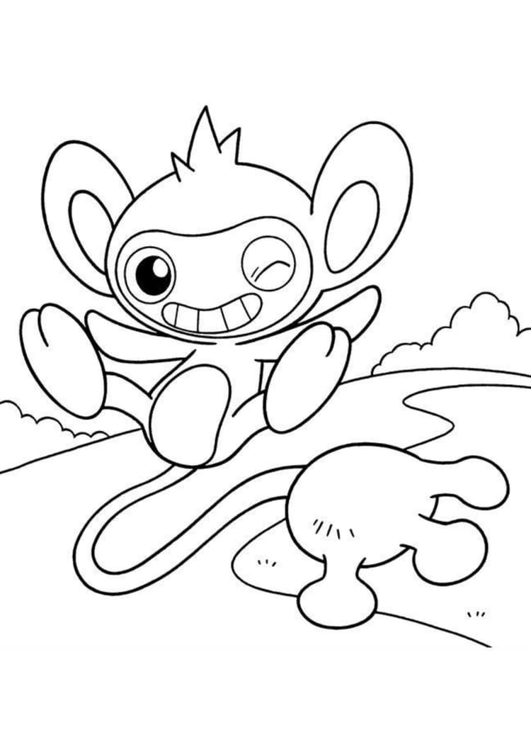 Página para colorear Aipom (A4) para imprimir