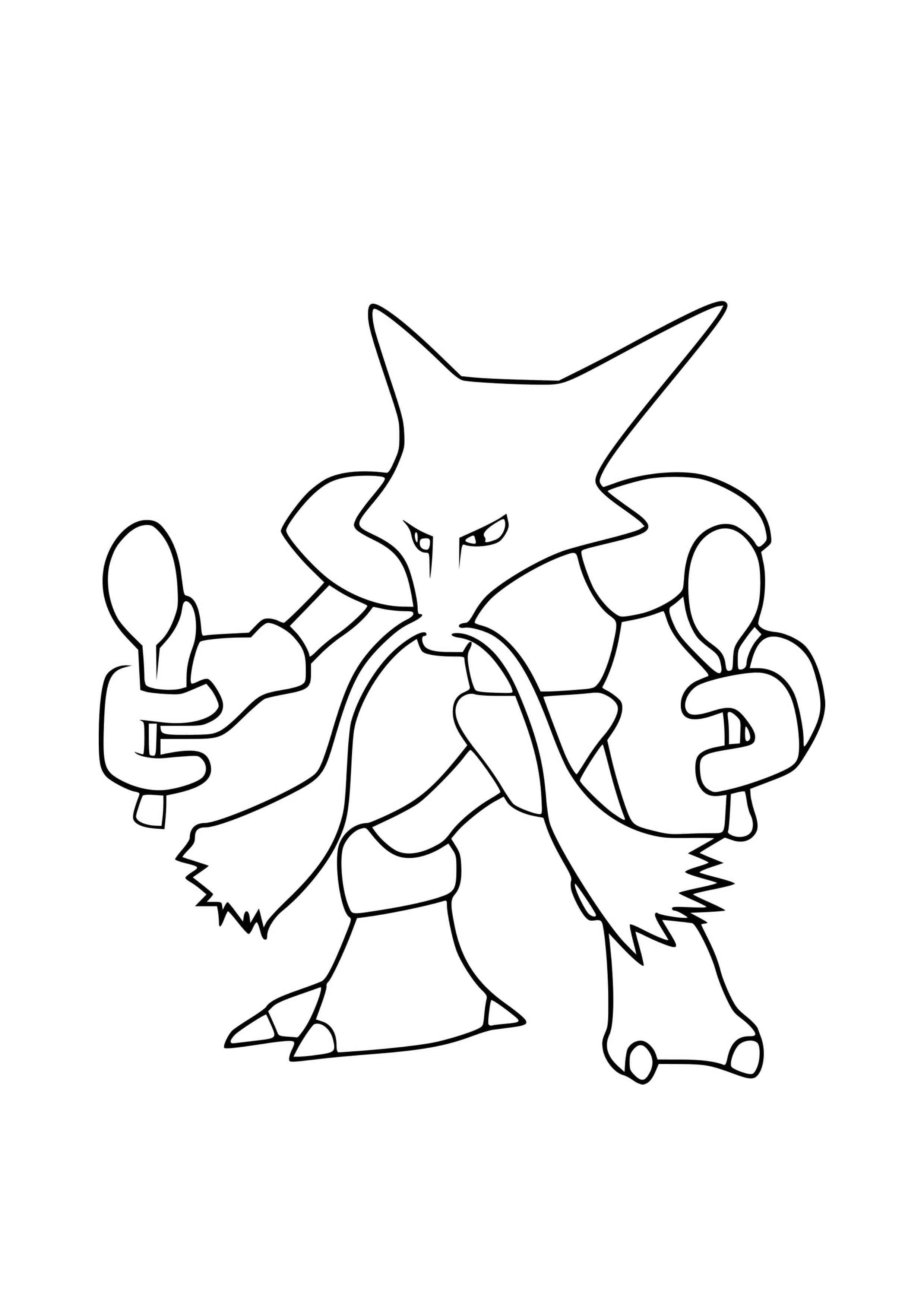 Página para colorear Alakazam (A4) para imprimir