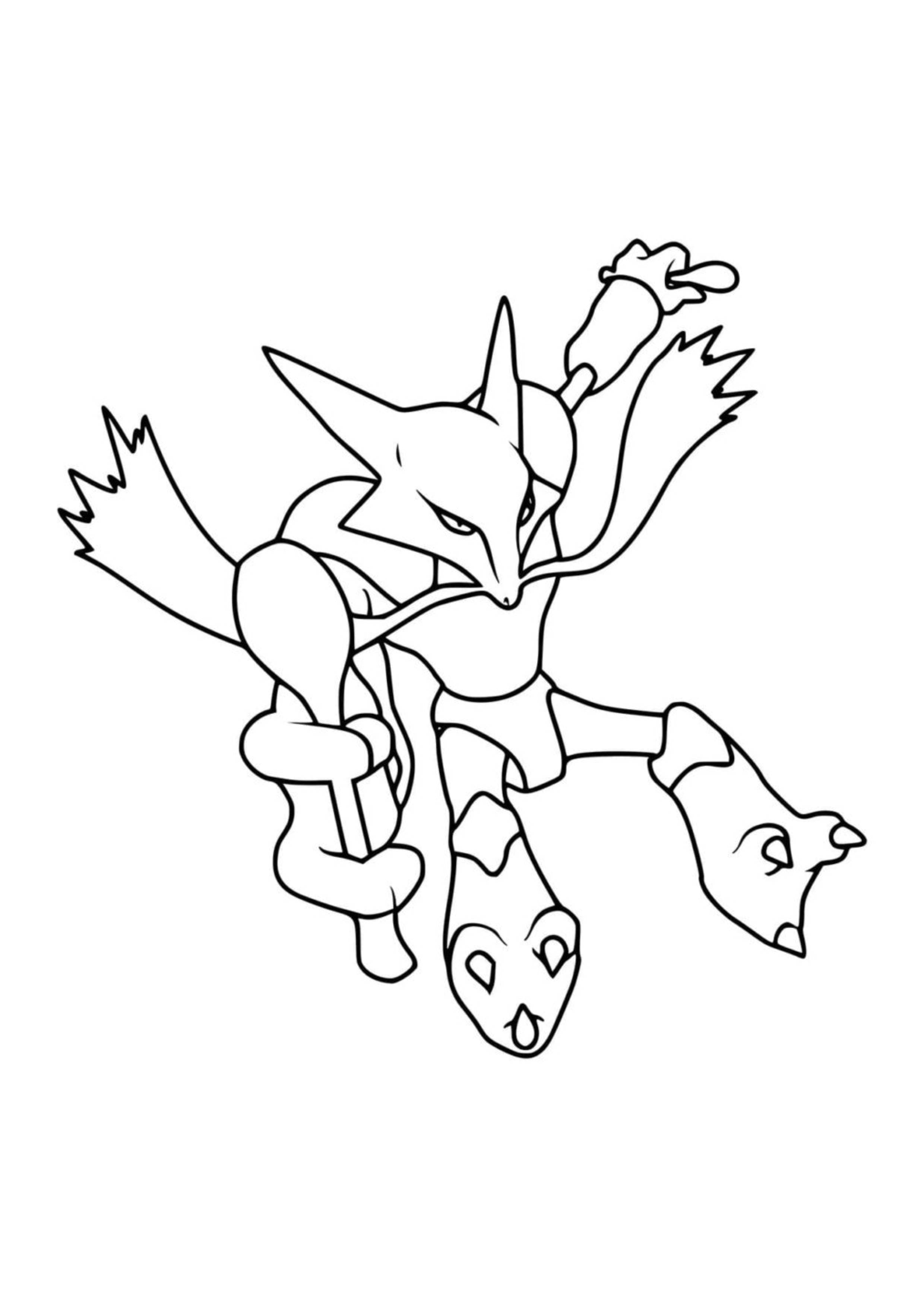 Página para colorear Alakazam (A4) para imprimir