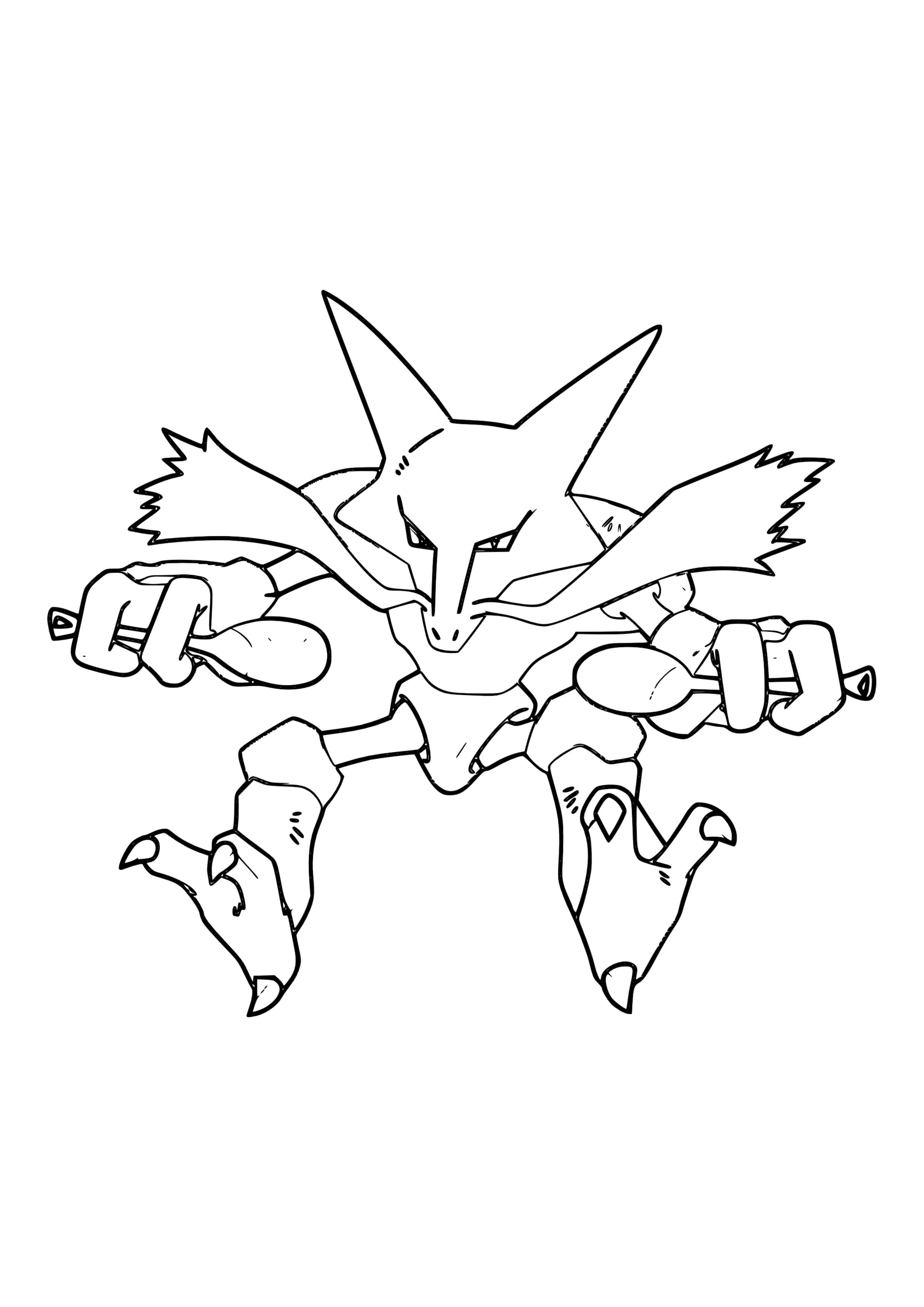 Página para colorear Alakazam (A4) para imprimir