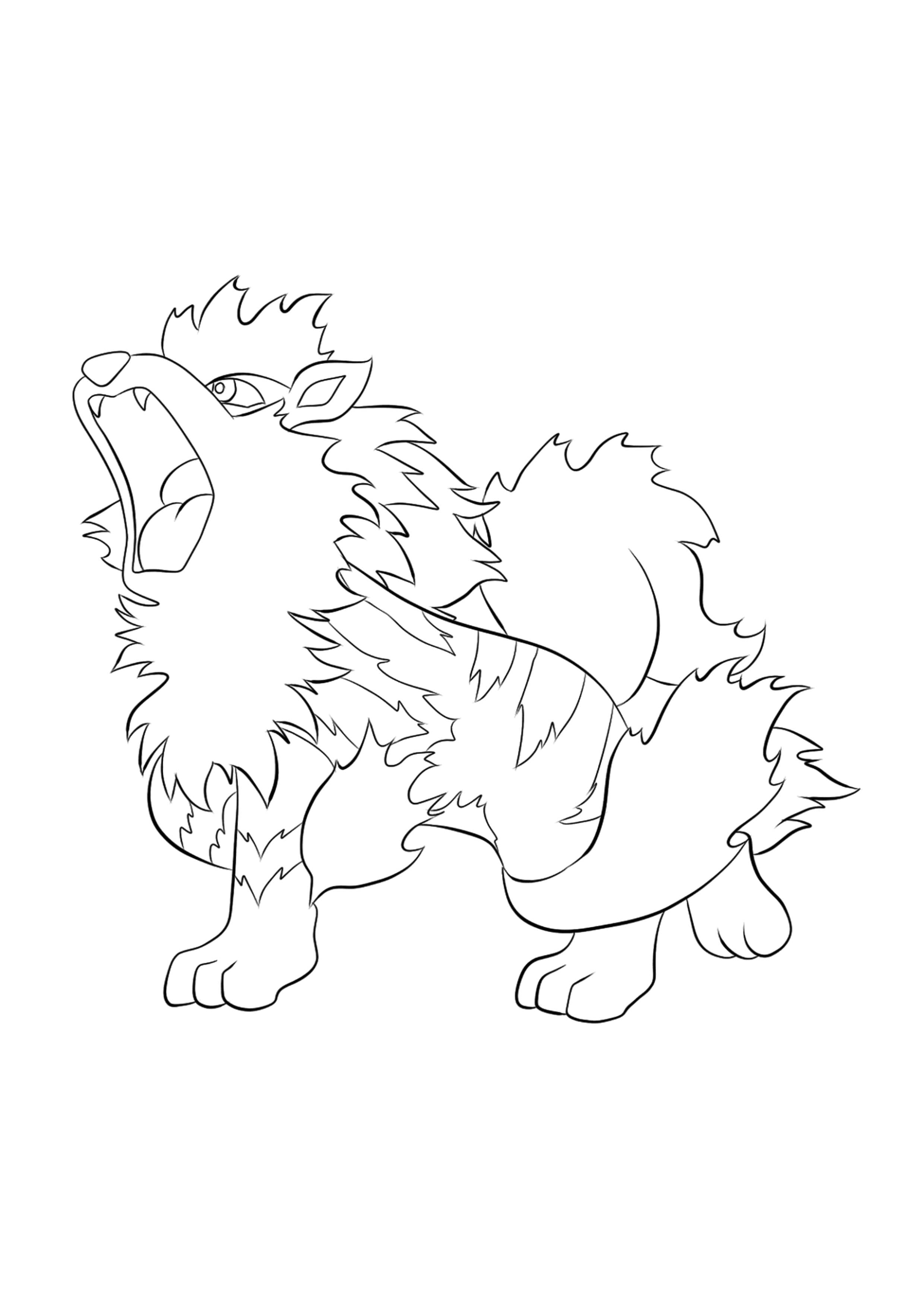 Página para colorear Arcanine (A4) para imprimir