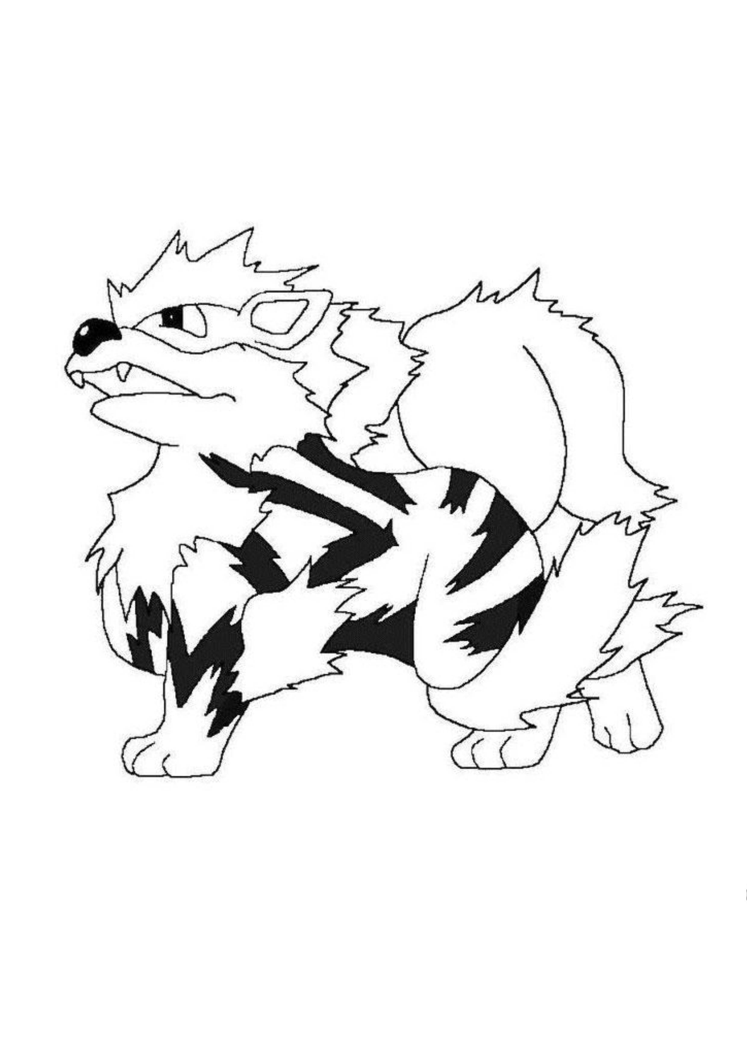 Página para colorear Arcanine (A4) para imprimir