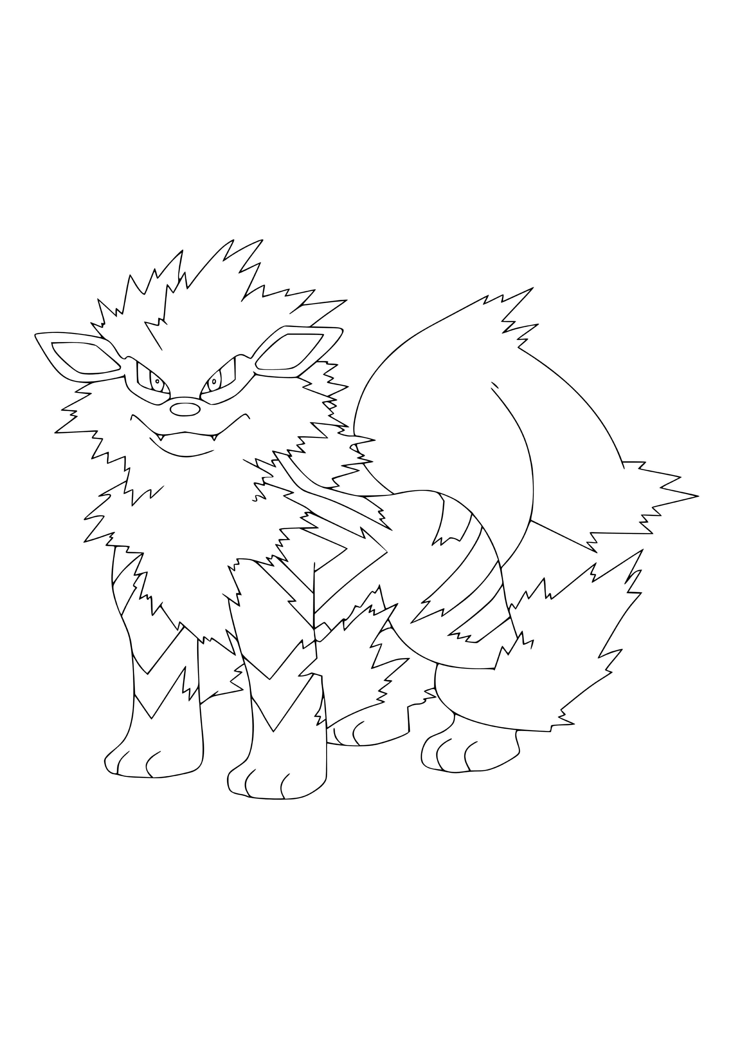 Página para colorear Arcanine (A4) para imprimir