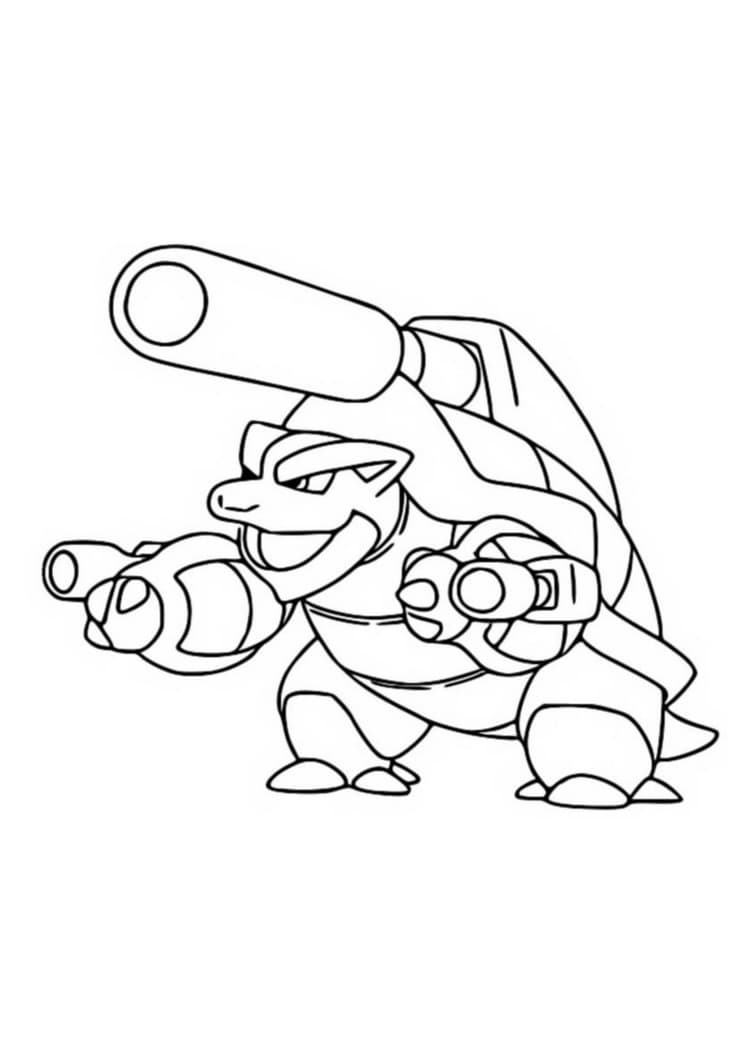 Página para colorear Blastoise (A4) para imprimir
