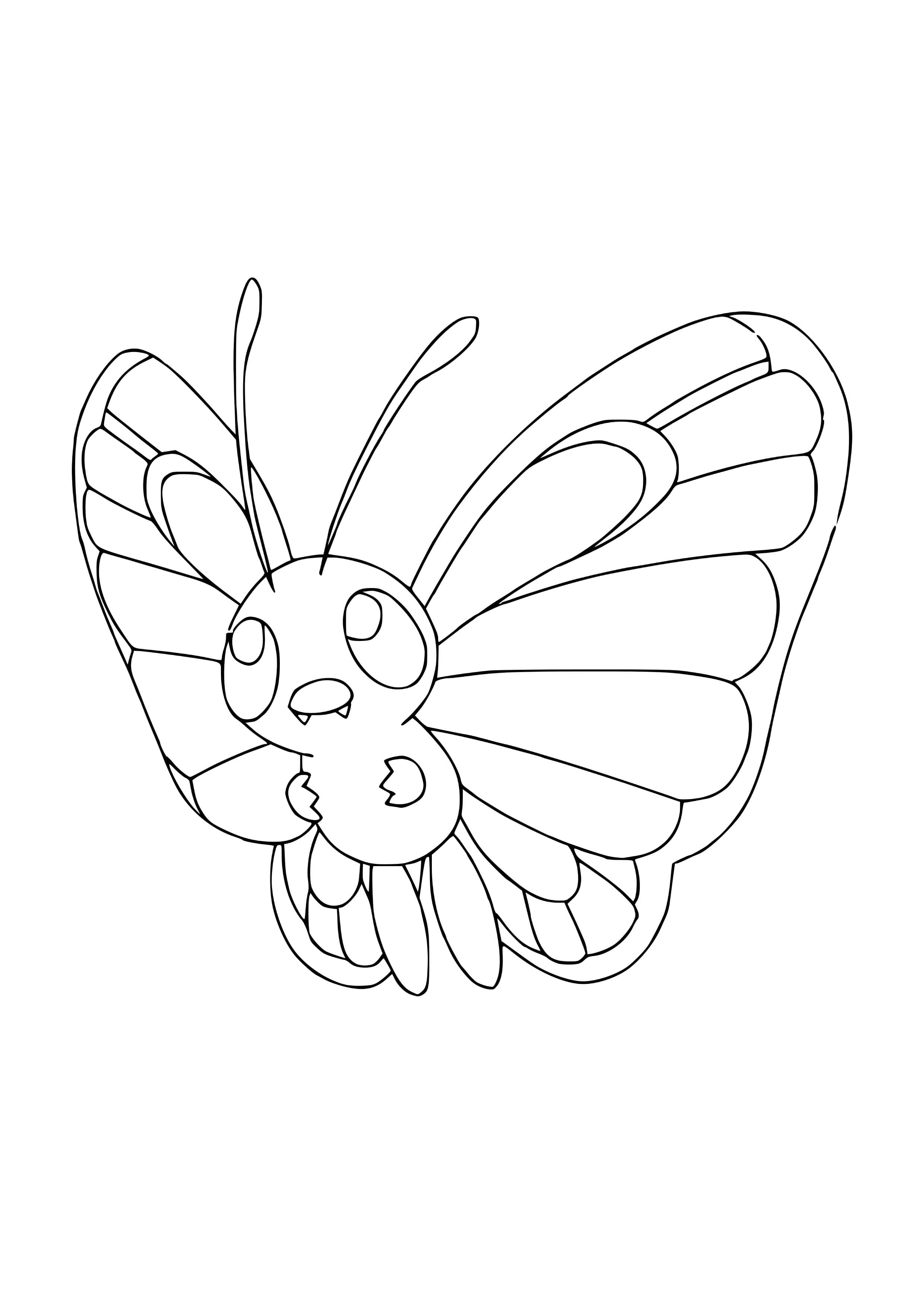 Página para colorear Butterfree (A4) para imprimir