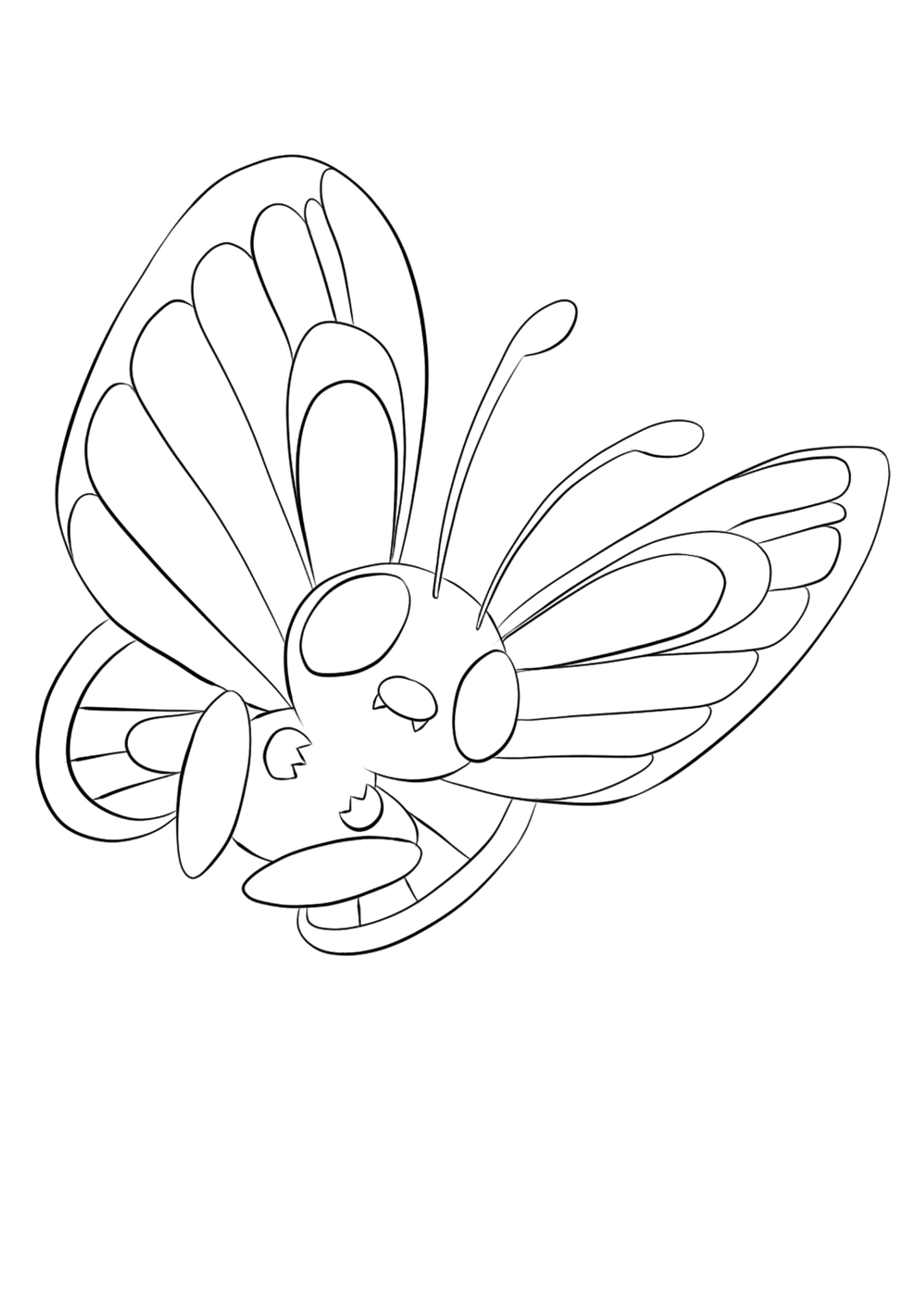 Página para colorear Butterfree (A4) para imprimir