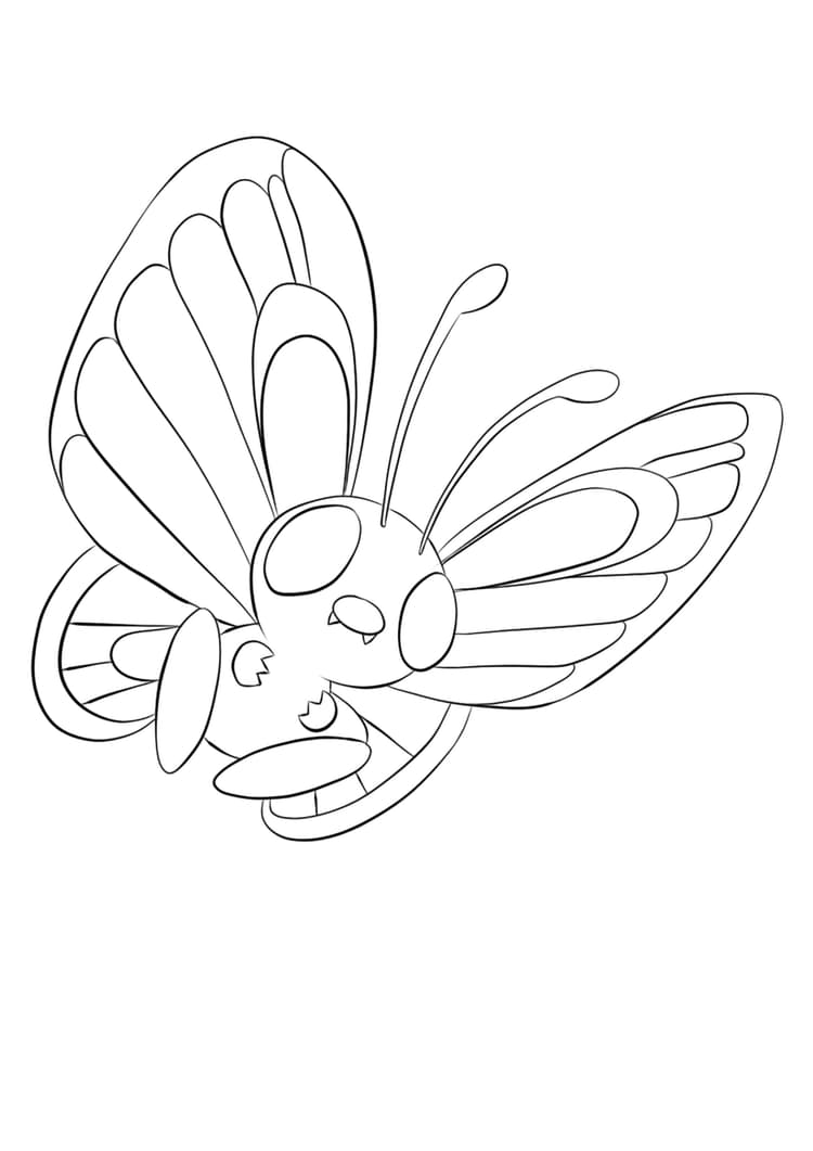 Página para colorear Butterfree (A4) para imprimir