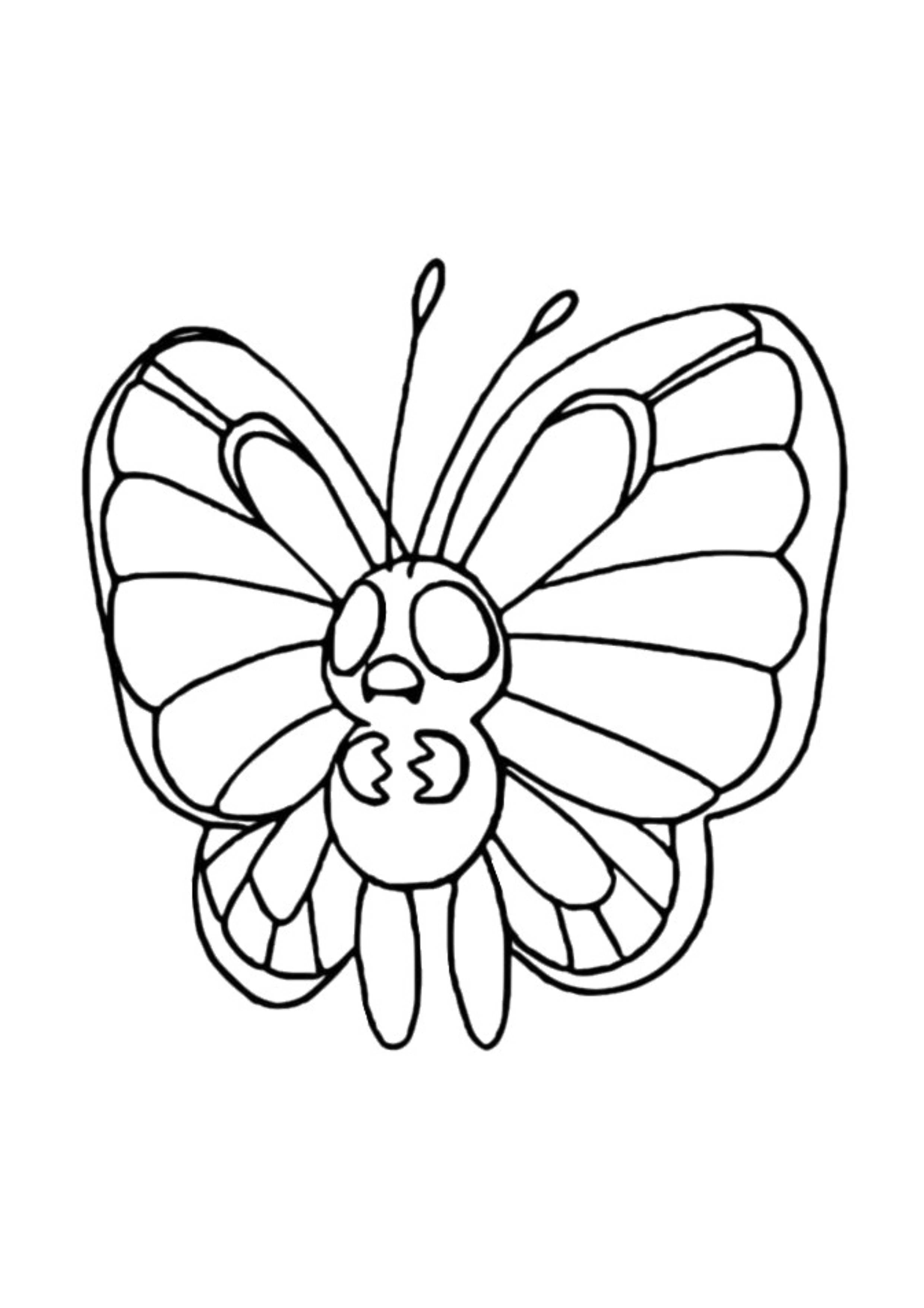 Página para colorear Butterfree (A4) para imprimir