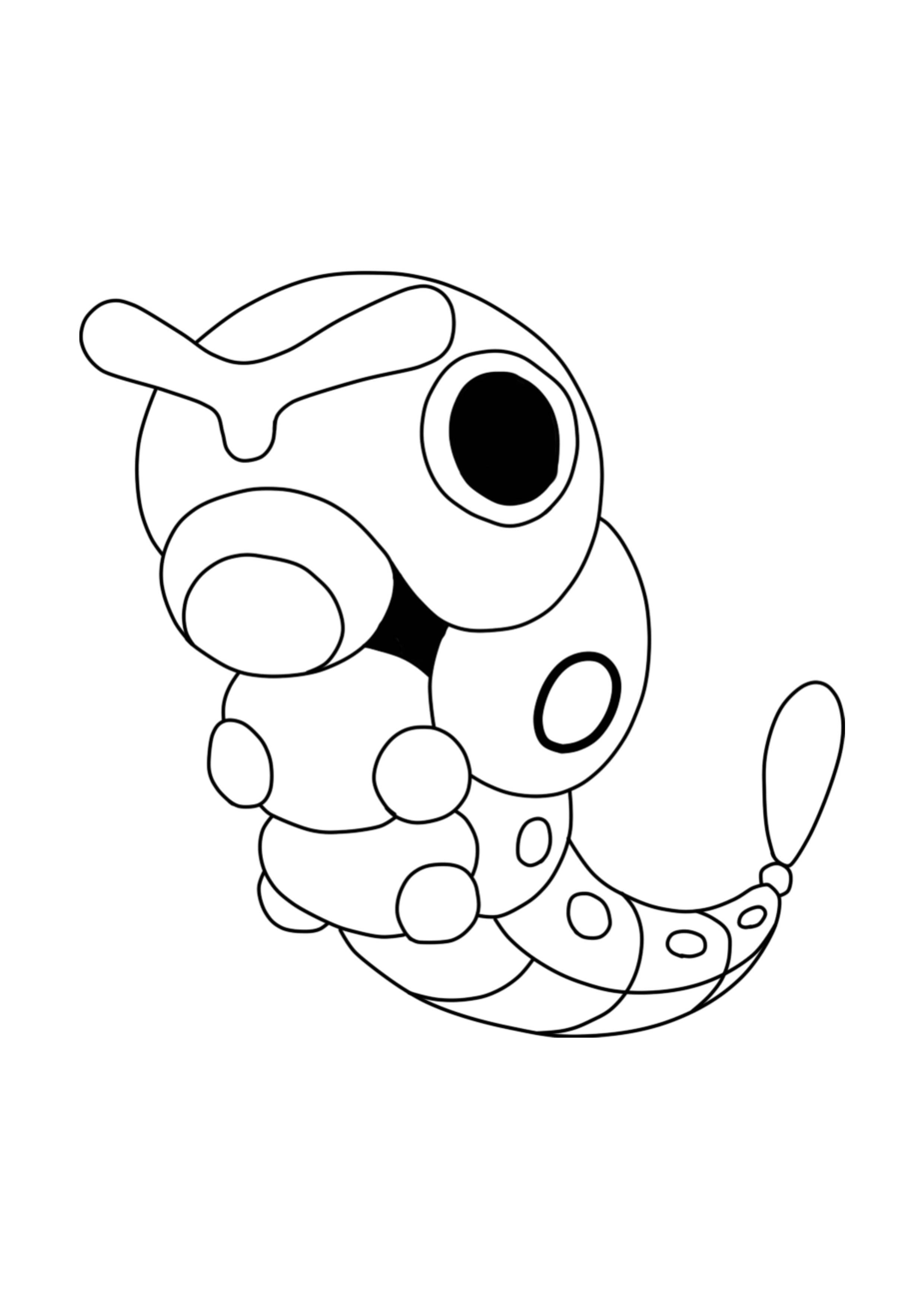 Página para colorear Caterpie (A4) para imprimir