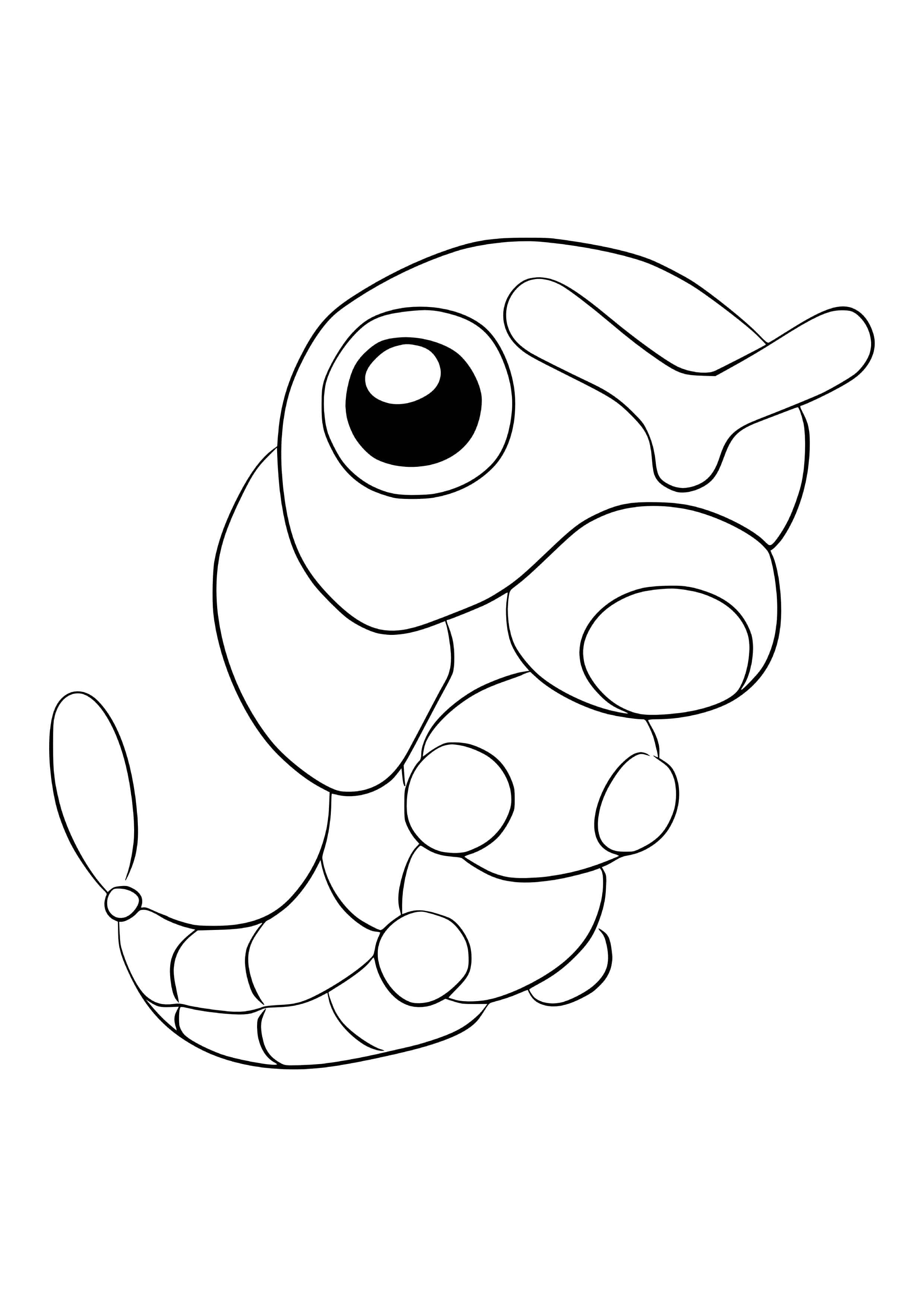 Página para colorear Caterpie (A4) para imprimir