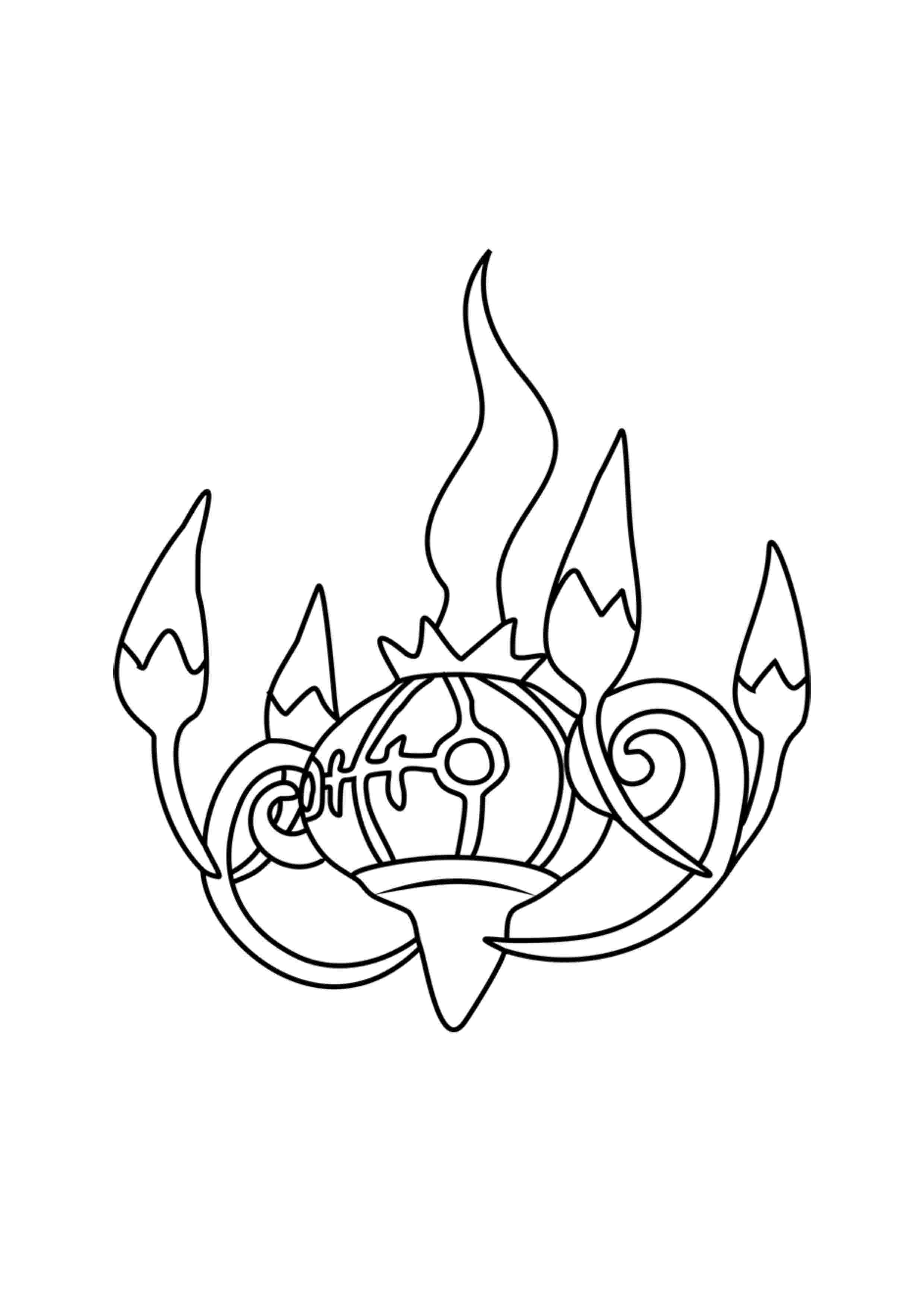 Página para colorear Chandelure (A4) para imprimir