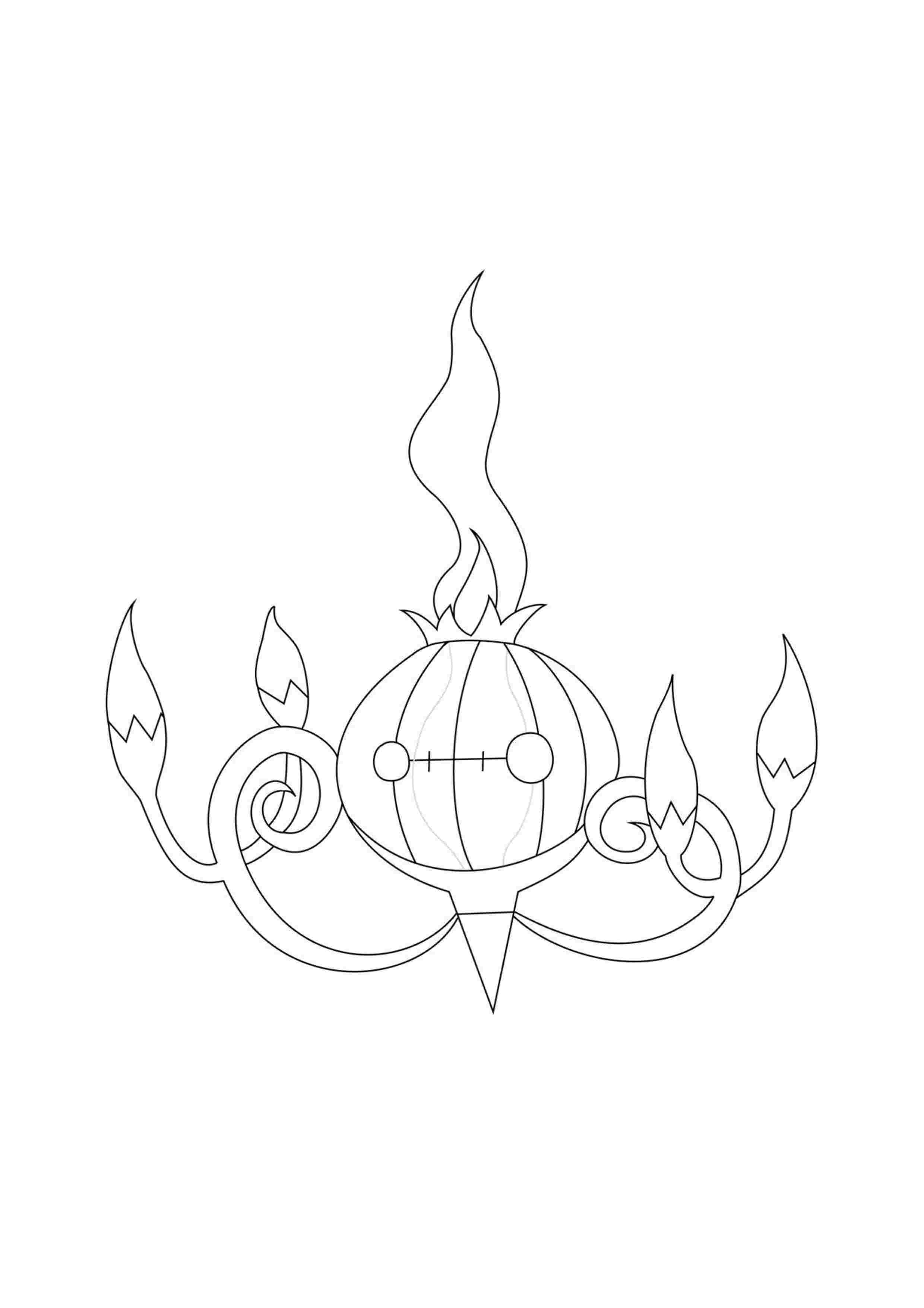 Página para colorear Chandelure (A4) para imprimir