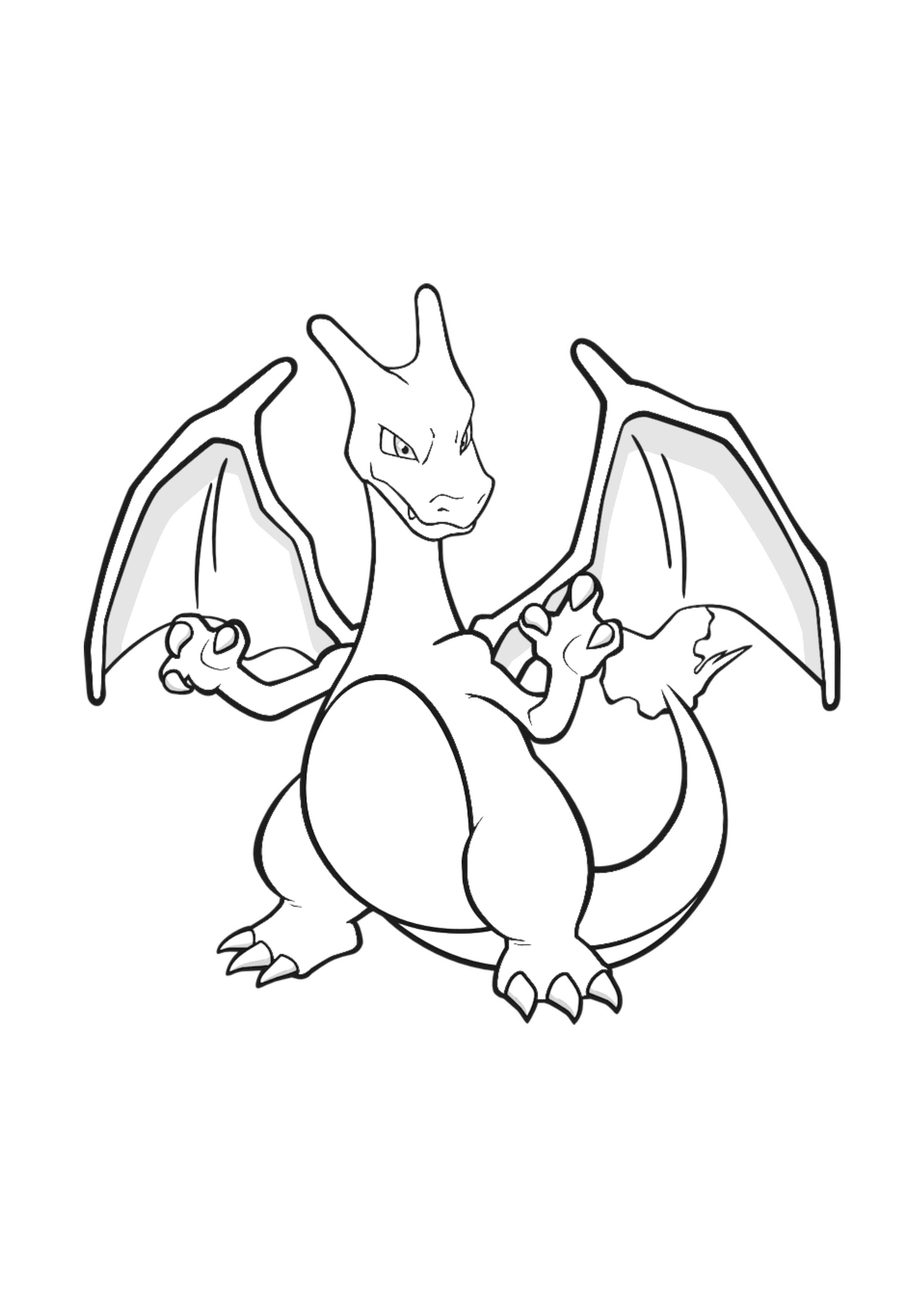 Página para colorear Charizard (A4) para imprimir