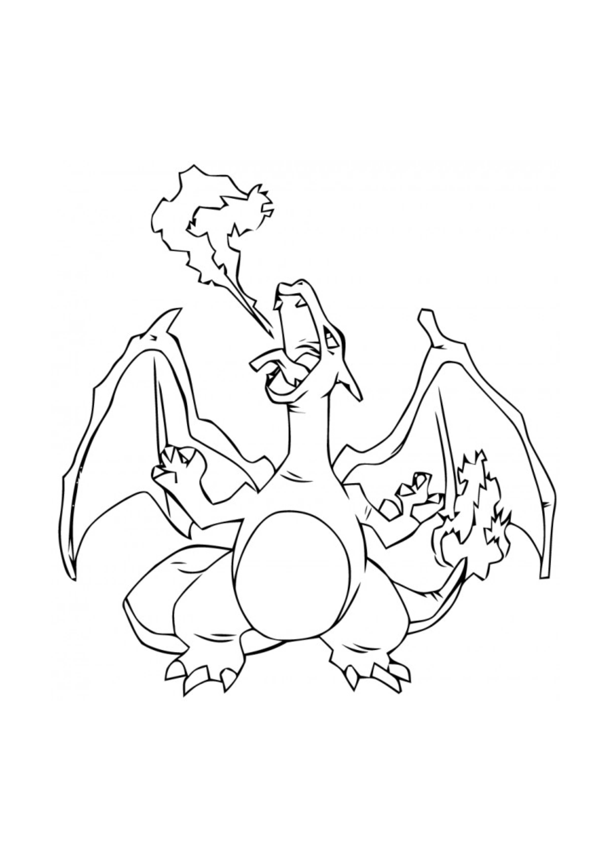 Página para colorear Charizard (A4) para imprimir