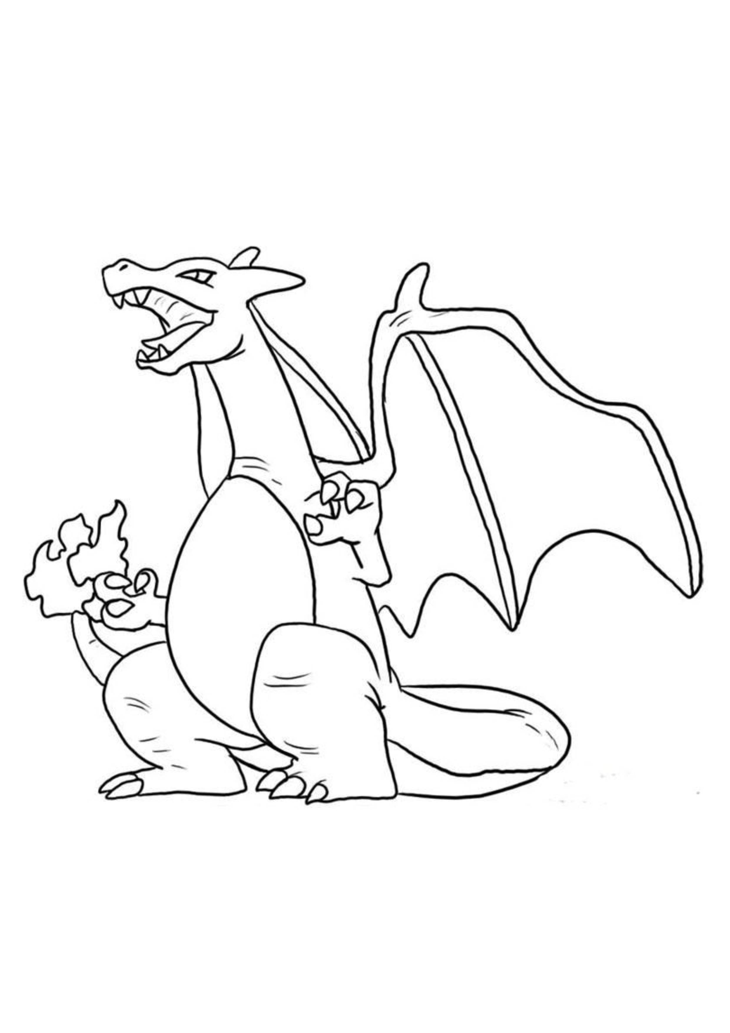 Página para colorear Charizard (A4) para imprimir