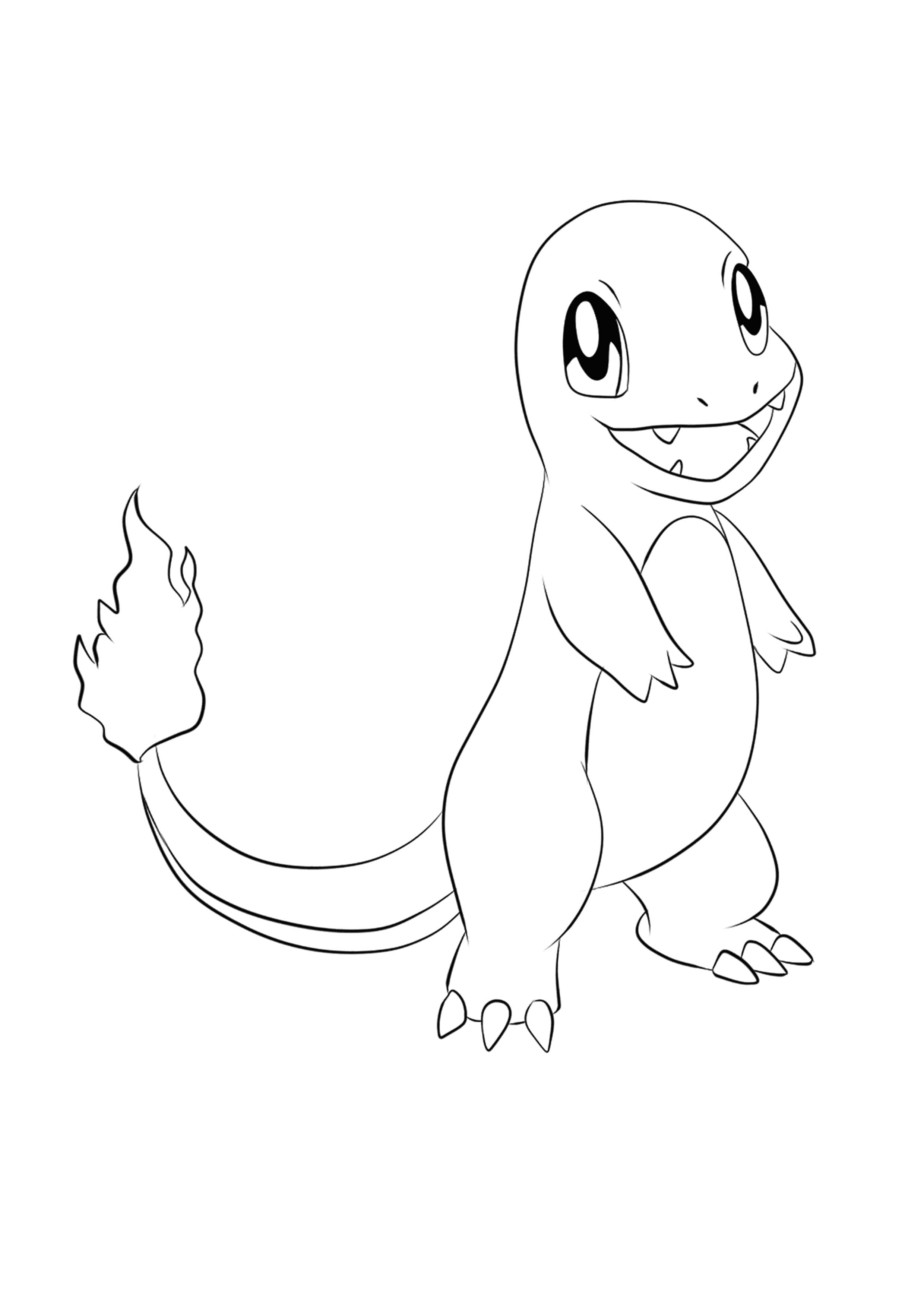 Página para colorear Charmander (A4) para imprimir