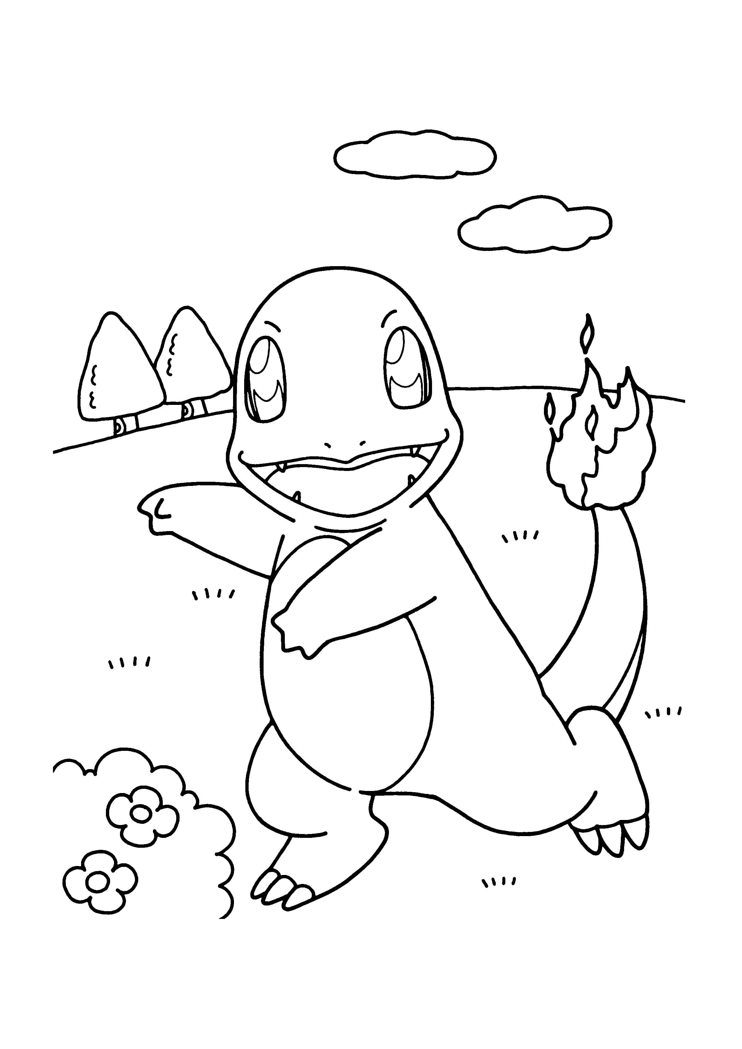 Página para colorear Charmander (A4) para imprimir