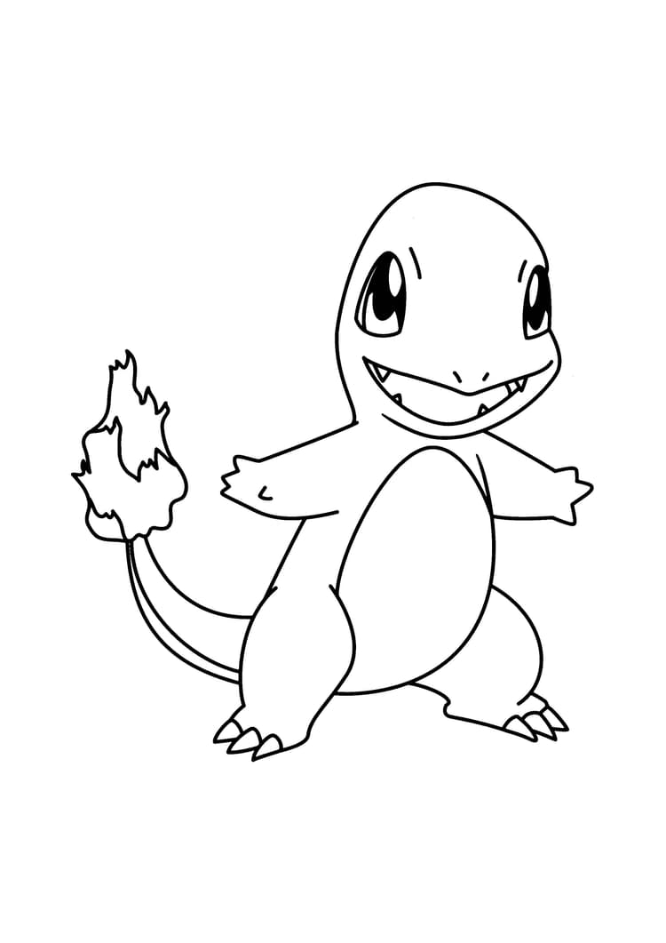 Página para colorear Charmander (A4) para imprimir