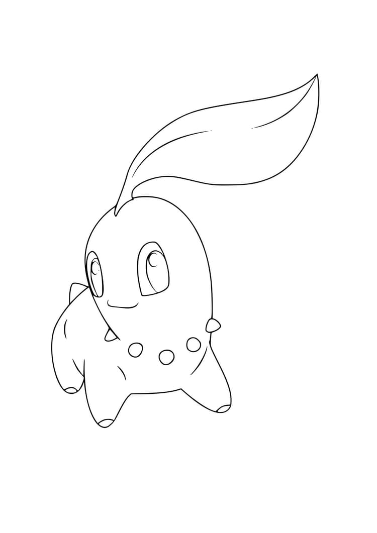 Página para colorear Chikorita (A4) para imprimir