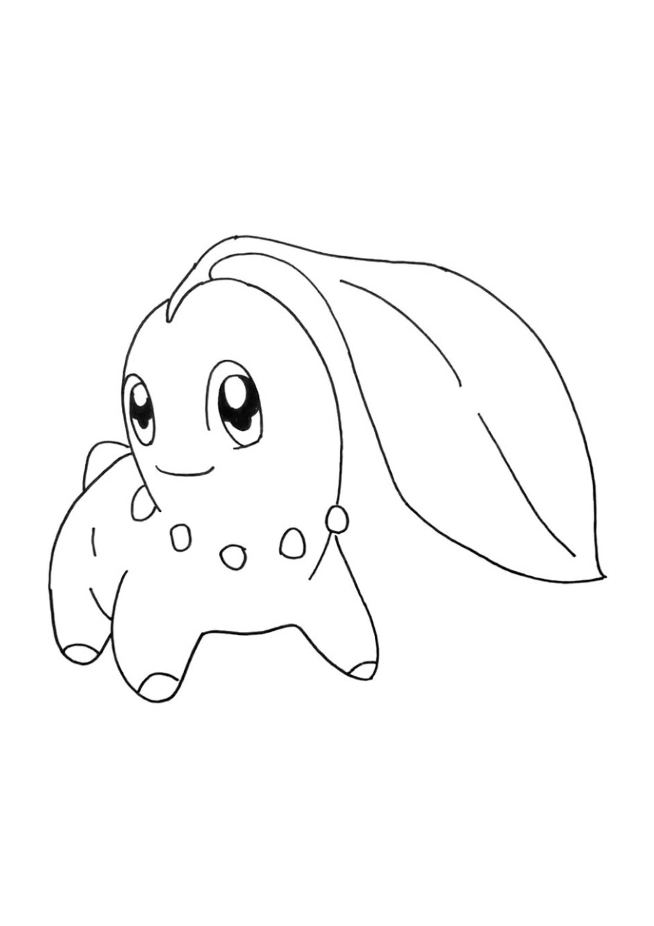 Página para colorear Chikorita (A4) para imprimir