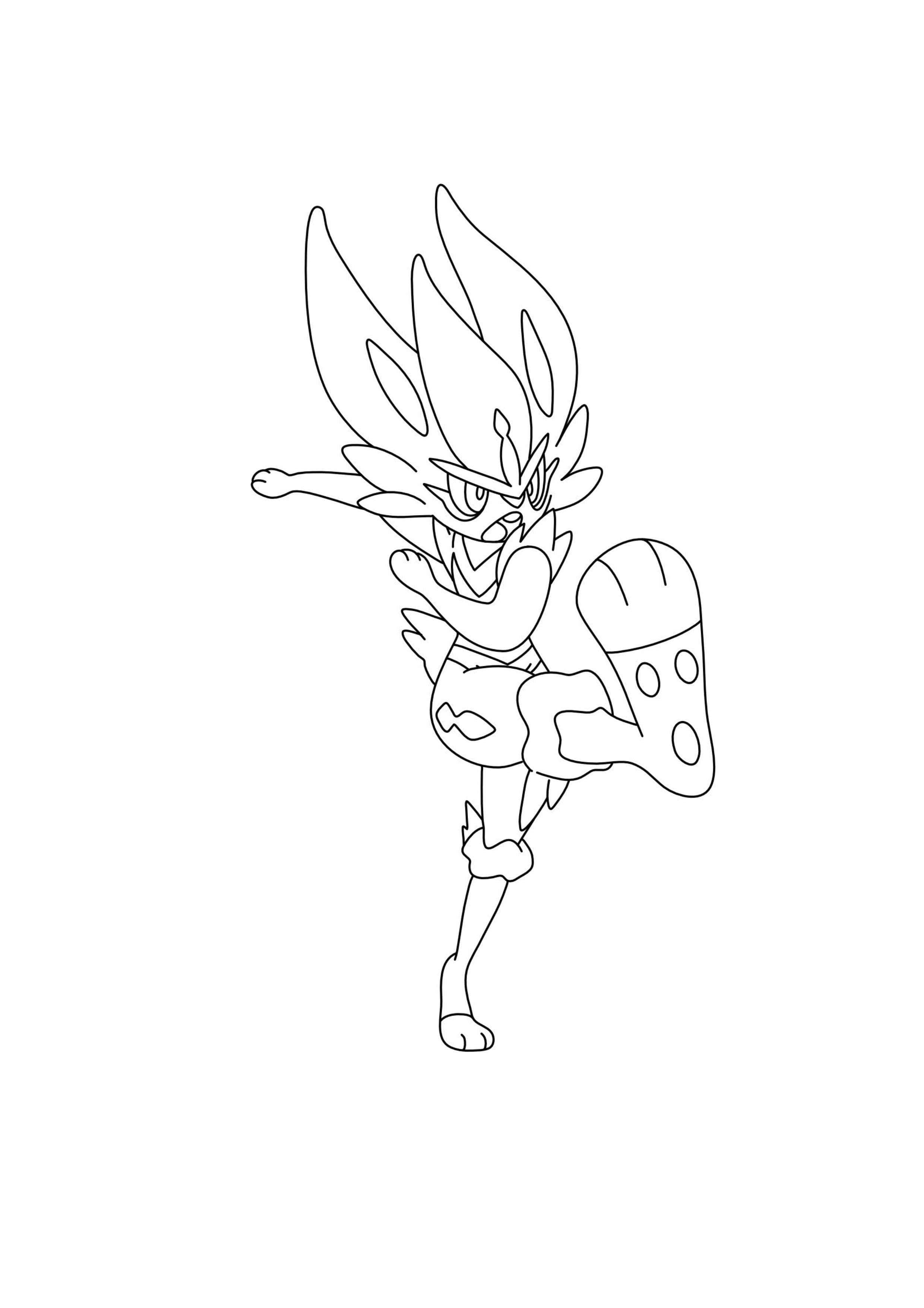 Página para colorear Cinderace (A4) para imprimir