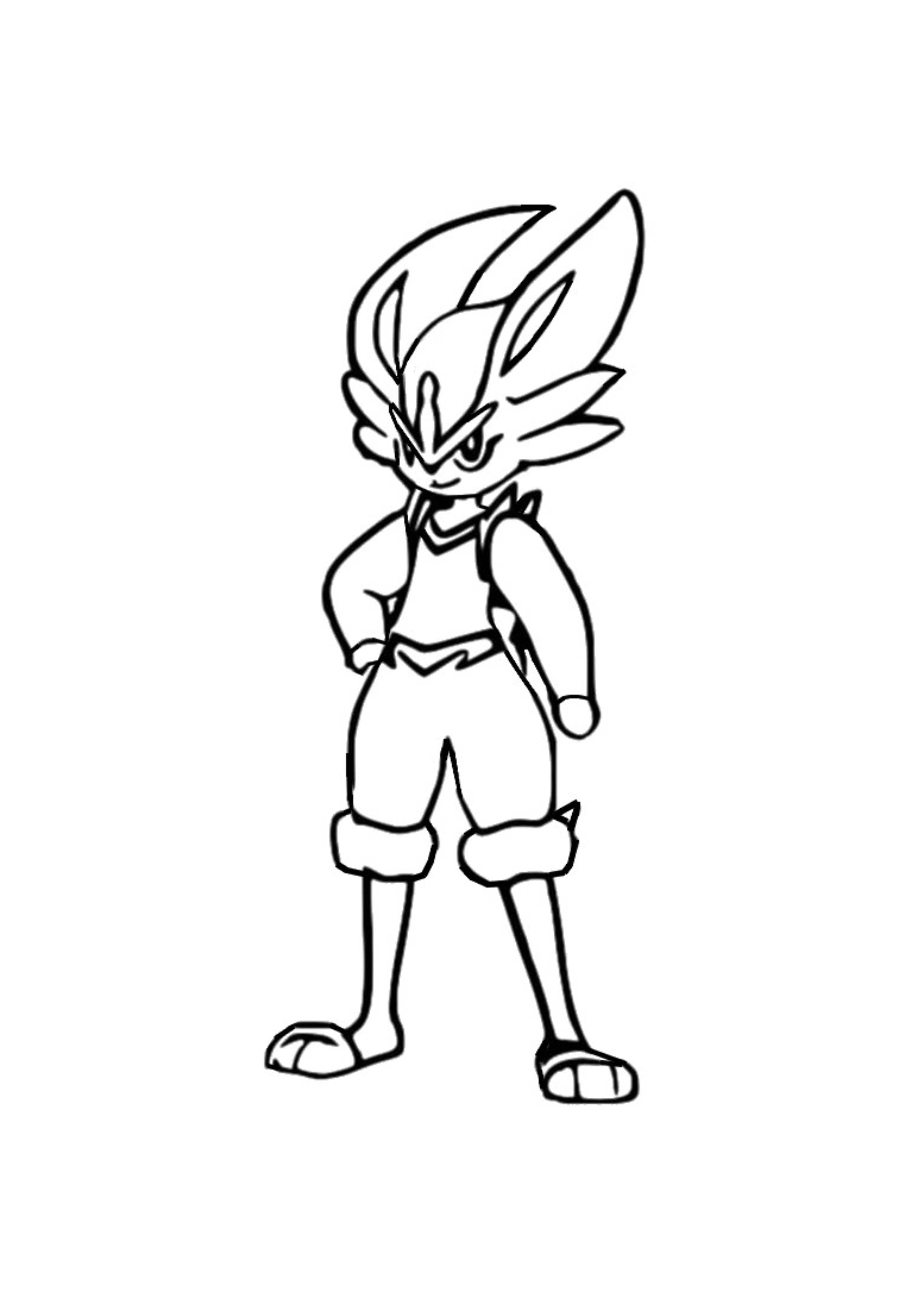 Página para colorear Cinderace (A4) para imprimir