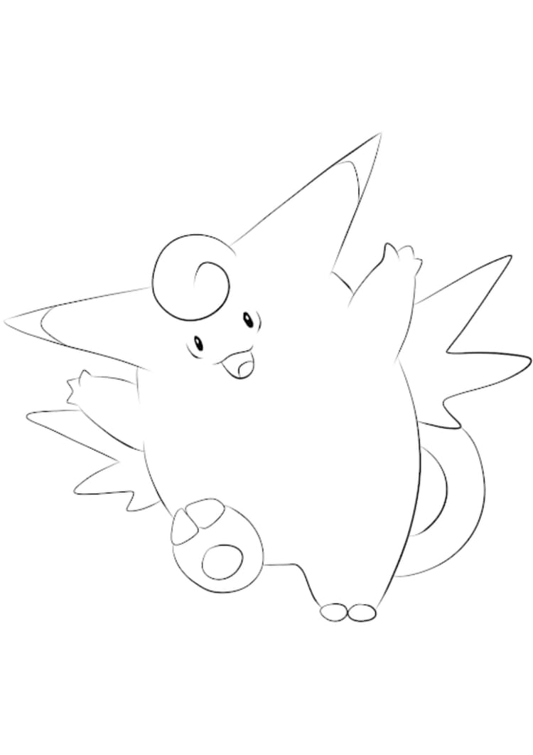 Página para colorear Clefable (A4) para imprimir