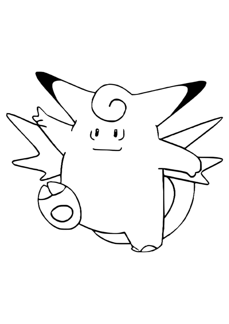 Página para colorear Clefable (A4) para imprimir