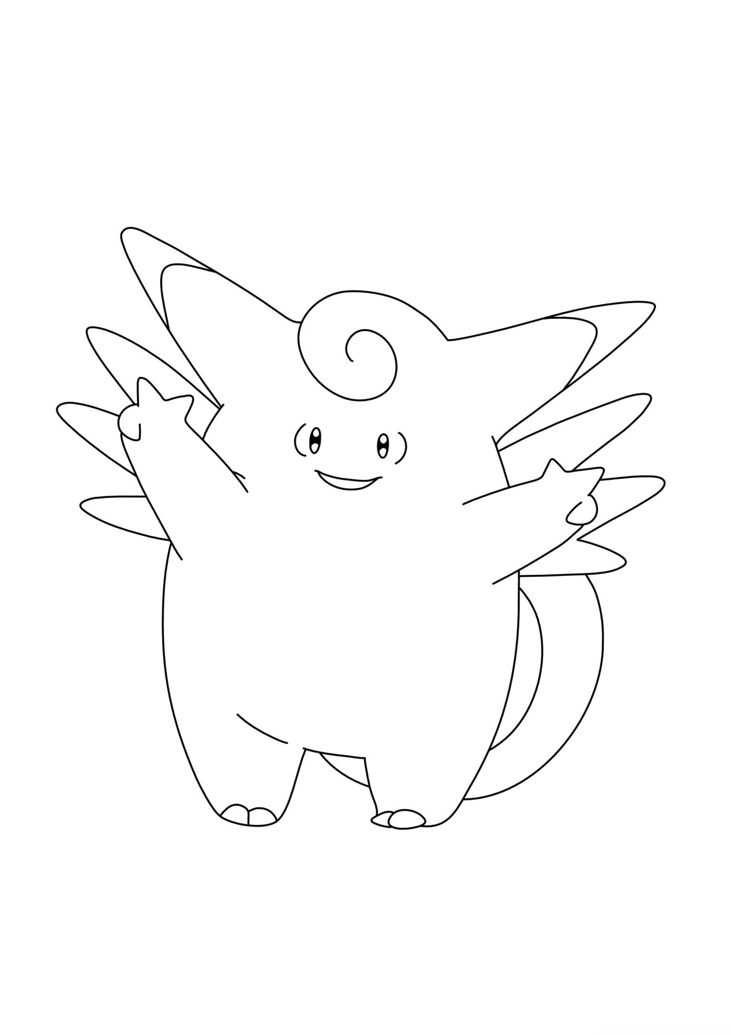 Página para colorear Clefable (A4) para imprimir