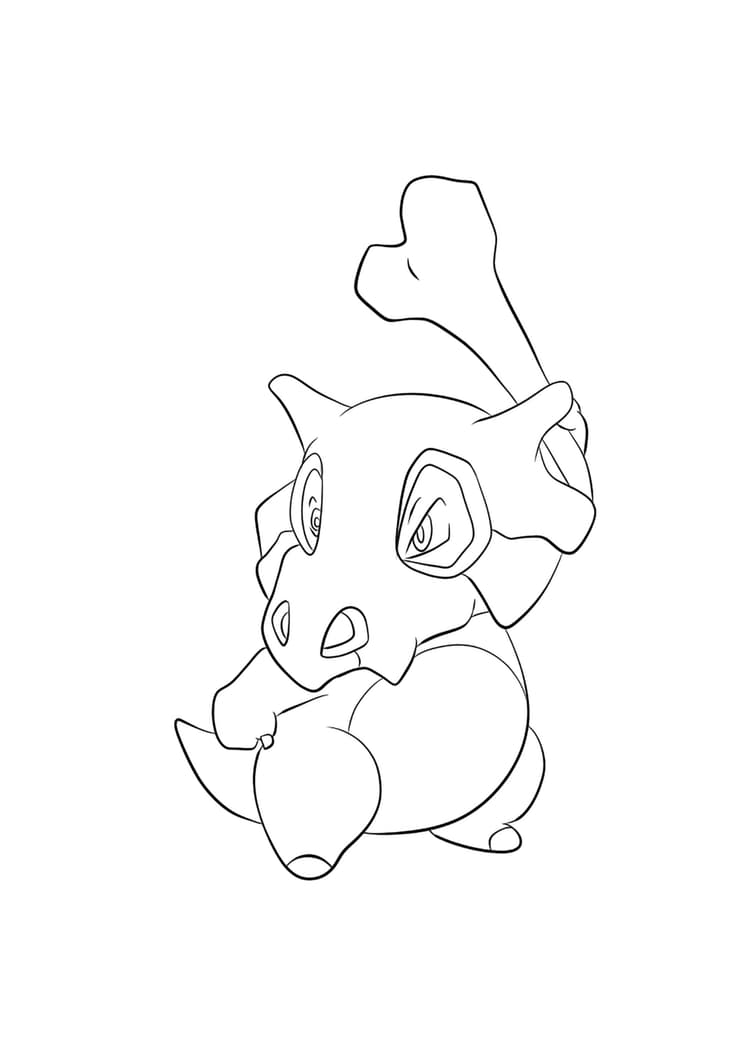 Página para colorear Cubone (A4) para imprimir