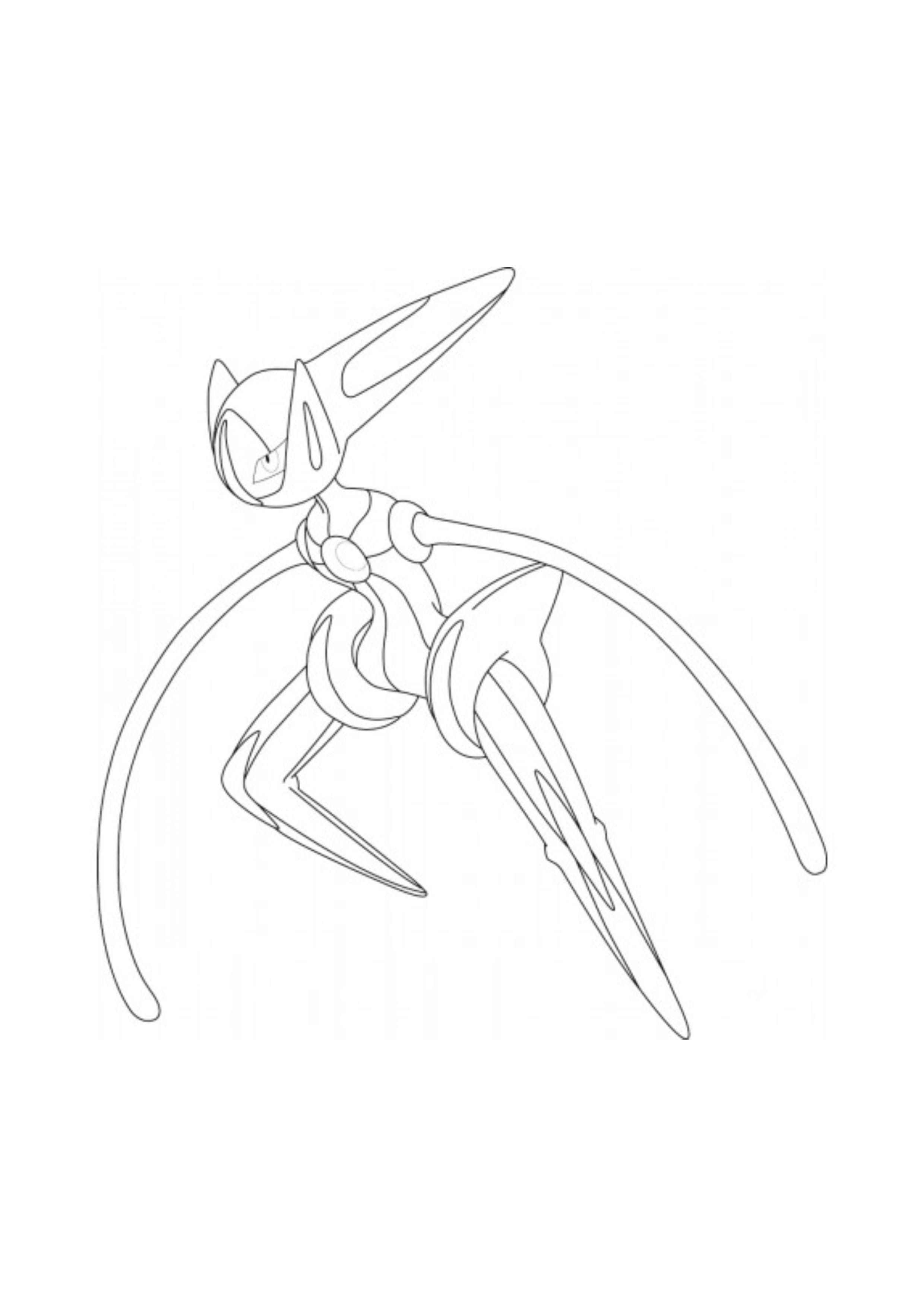 Página para colorear Deoxys (A4) para imprimir