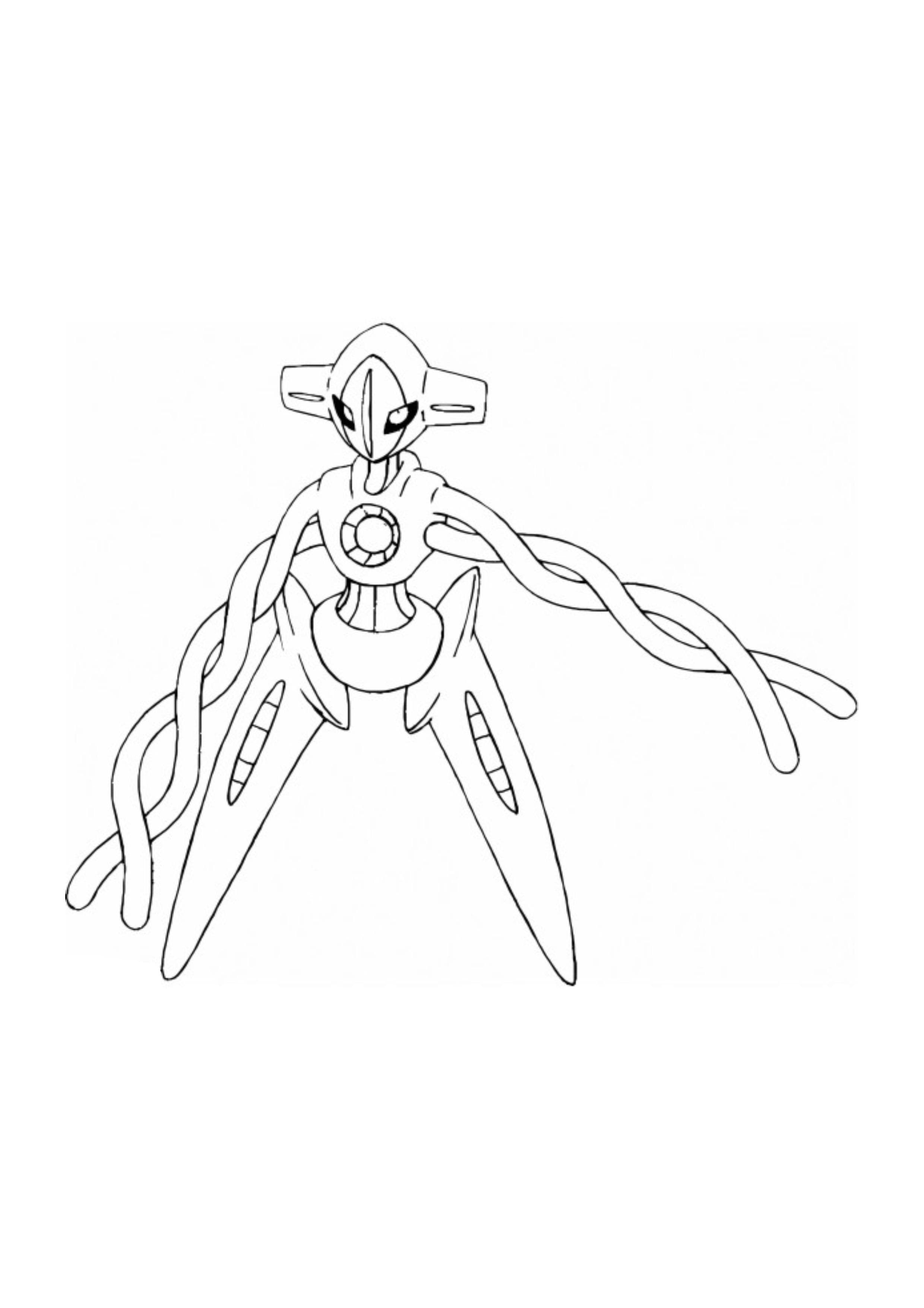 Página para colorear Deoxys (A4) para imprimir