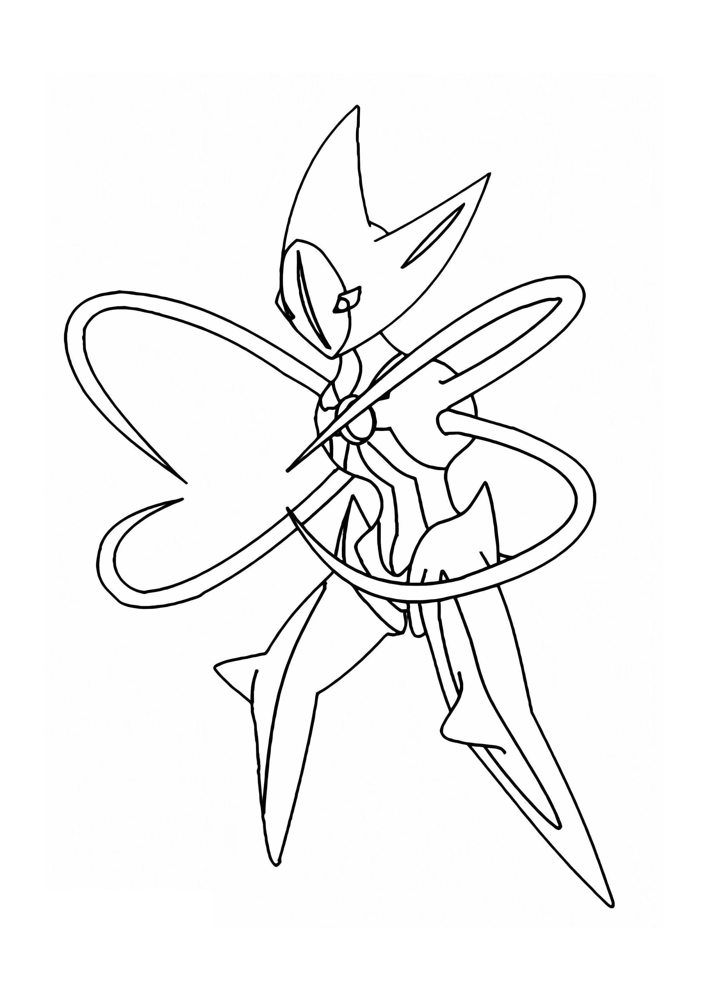Página para colorear Deoxys (A4) para imprimir