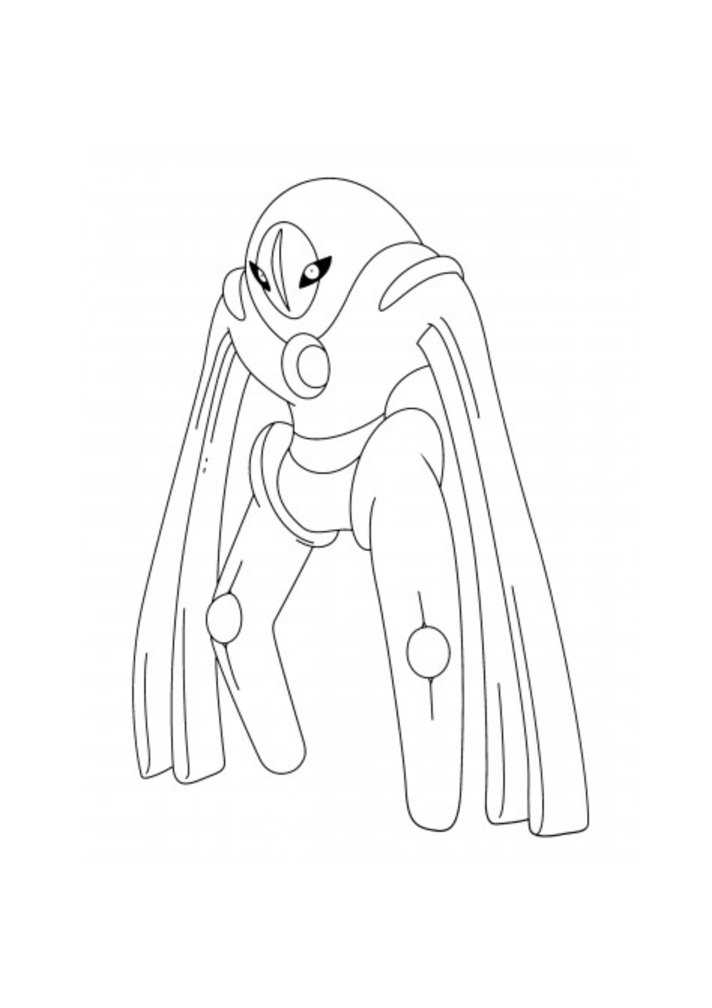 Página para colorear Deoxys (A4) para imprimir