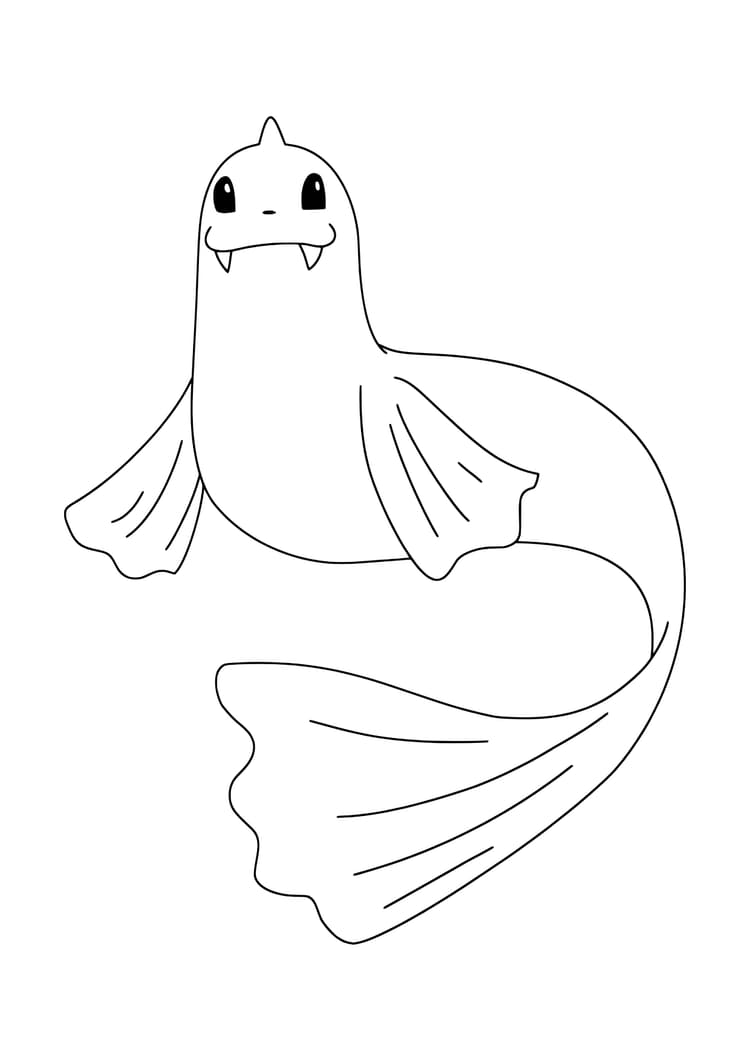 Página para colorear Dewgong (A4) para imprimir