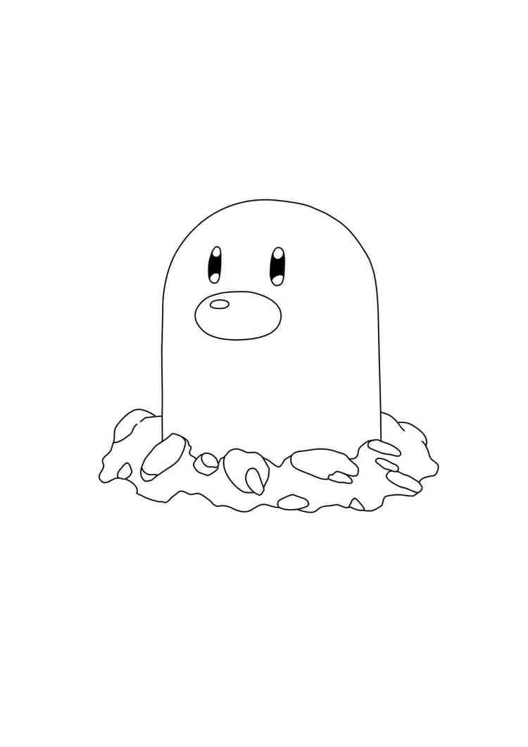Página para colorear Diglett (A4) para imprimir