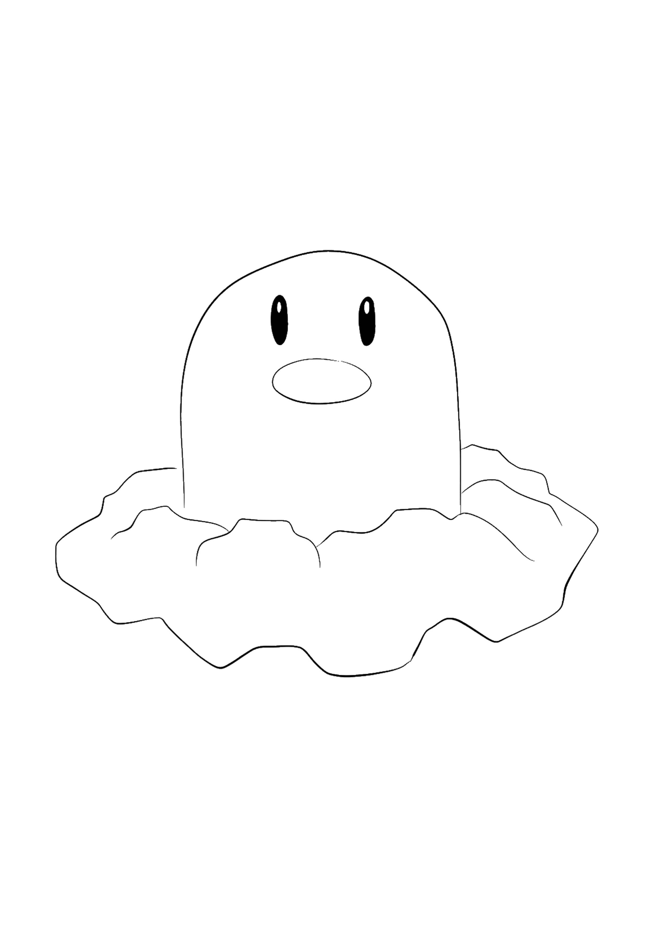 Página para colorear Diglett (A4) para imprimir