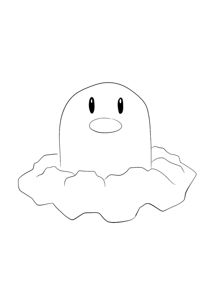 Página para colorear Diglett (A4) para imprimir