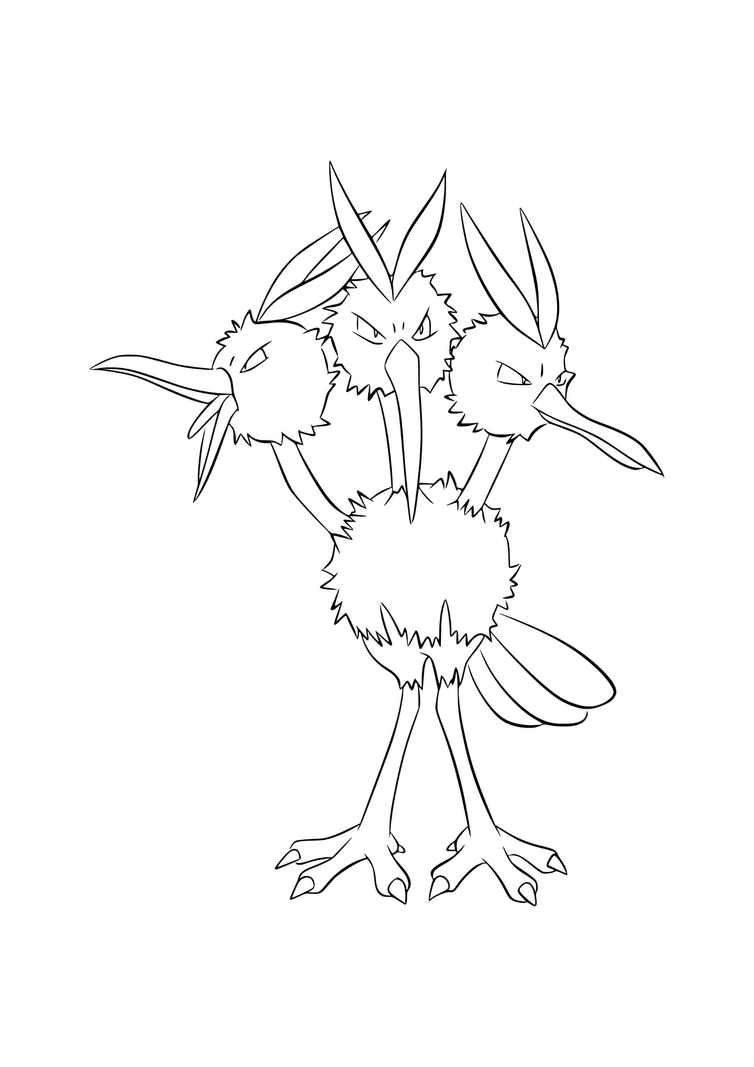 Página para colorear Dodrio (A4) para imprimir