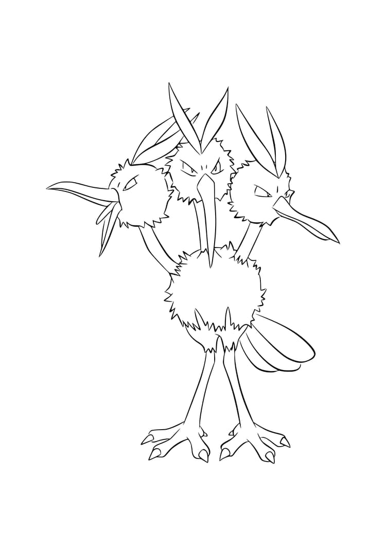 Página para colorear Dodrio (A4) para imprimir