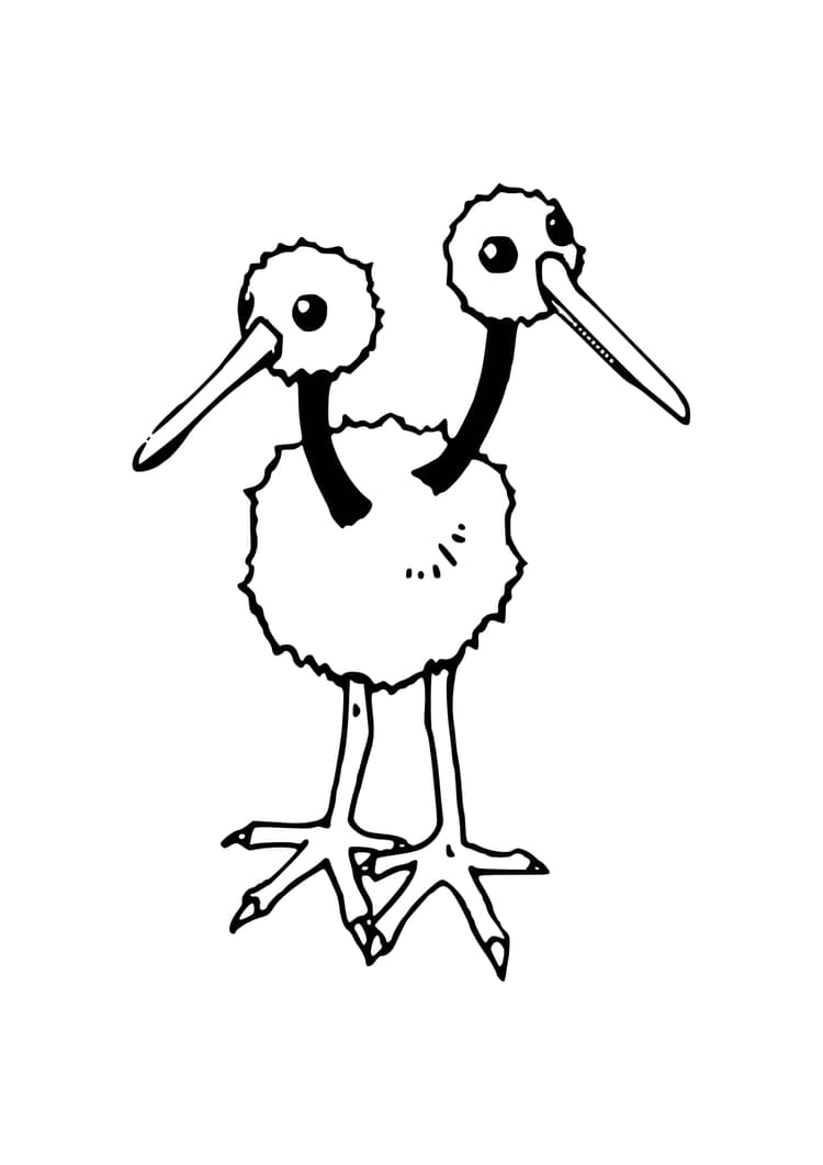 Página para colorear Doduo (A4) para imprimir