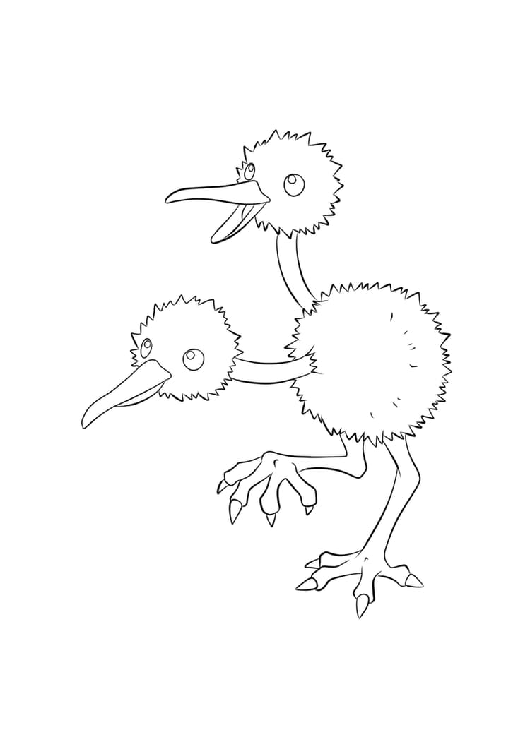 Página para colorear Doduo (A4) para imprimir