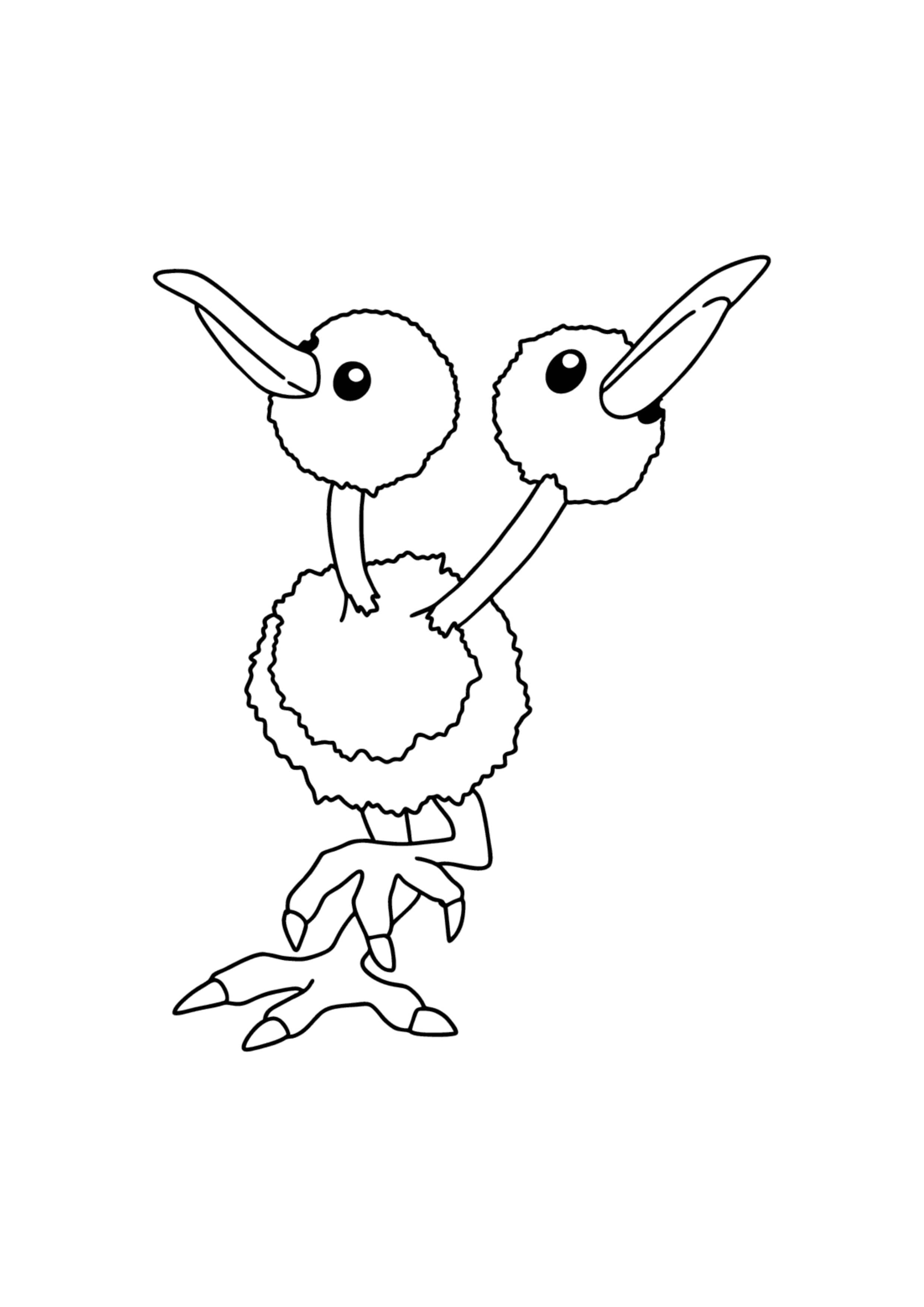 Página para colorear Doduo (A4) para imprimir